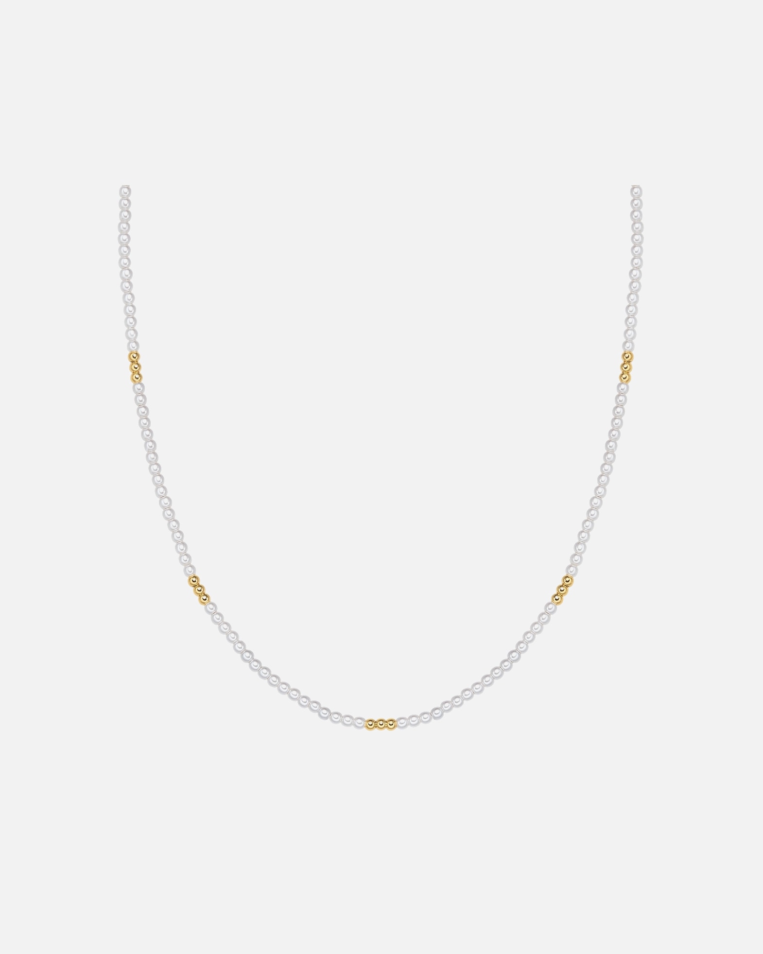 Halskette für Weiblich Yokoamii Perlen-Kette aus Metall-Legierung in Gelbgold mit Perle (synth.) 1 Stück