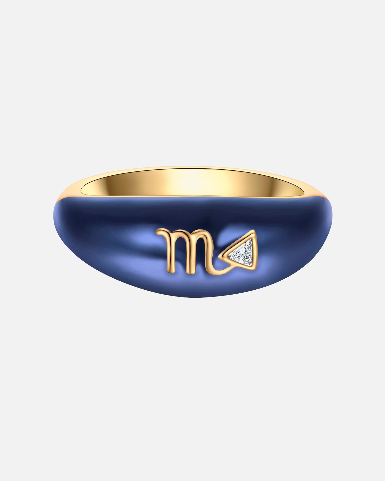 Ring für Weiblich Glanzstücke München Ring Sternzeichen Skorpion aus Sterling Silber in Gelbgold mit Zirkonia 52