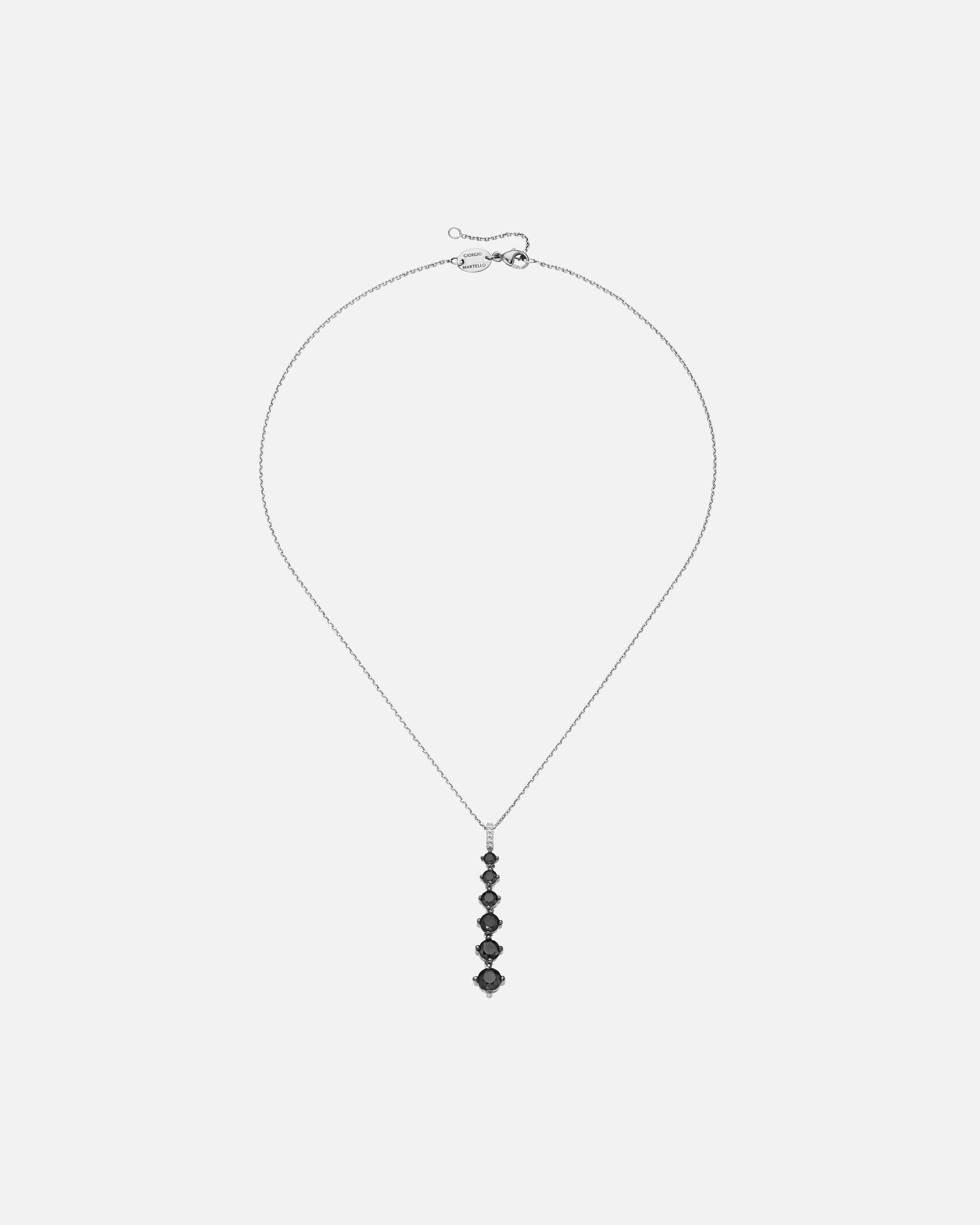 Halskette für Unisex Giorgio Martello Milano Kette mit Zirkonia oder schwarzem Spinell, Silber 925/- Schwarz