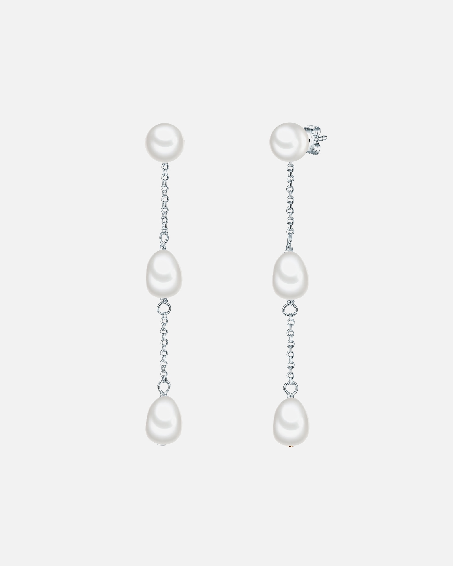 Ohrringe für Weiblich Valero Pearls Perlen-Ohrhänger aus Sterling Silber in silber mit Süßwasser-Zuchtperle 1 Stück