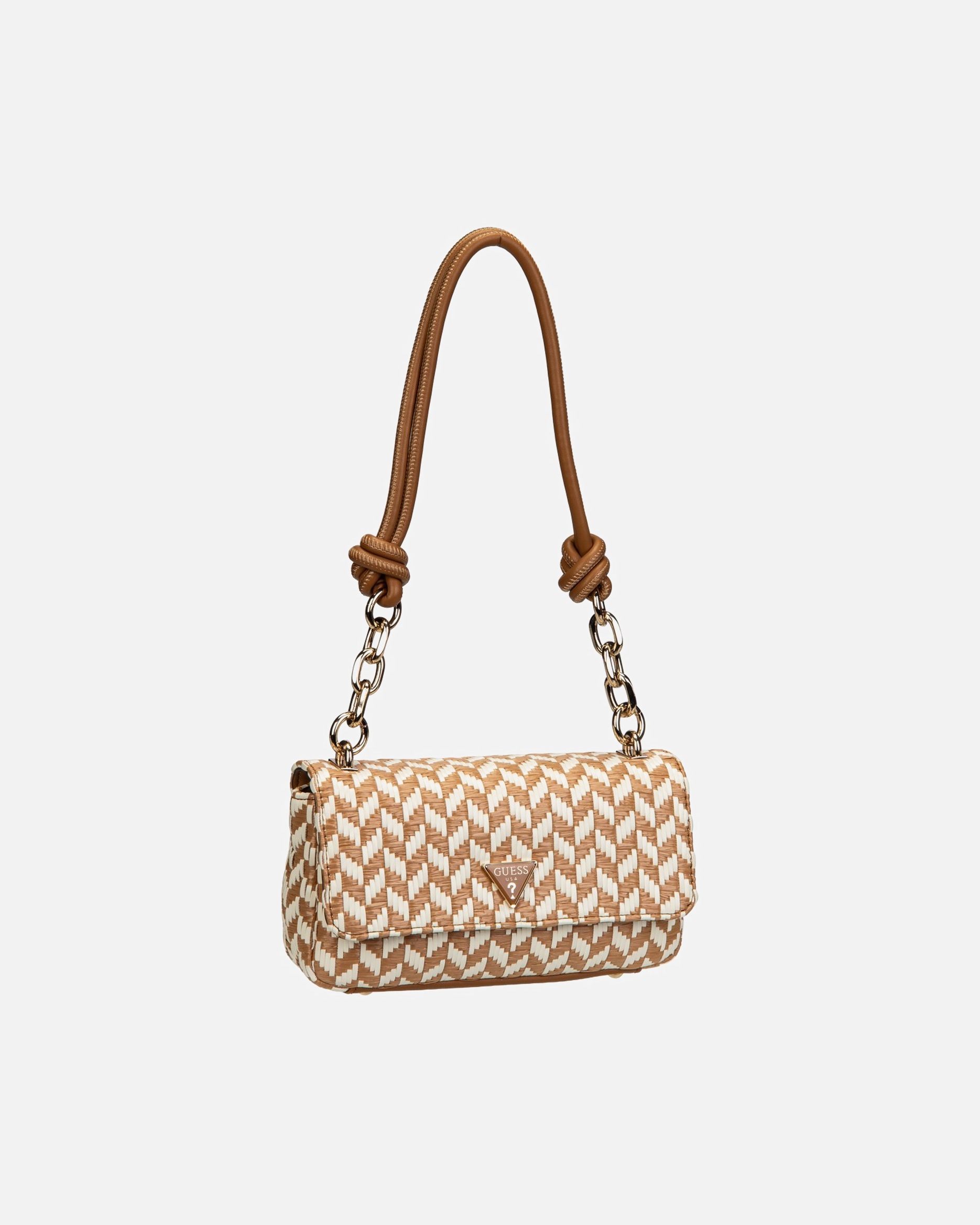 Umhängetasche für Weiblich GUESS Handtasche Tessi Flap Shoulder Cognac Multi