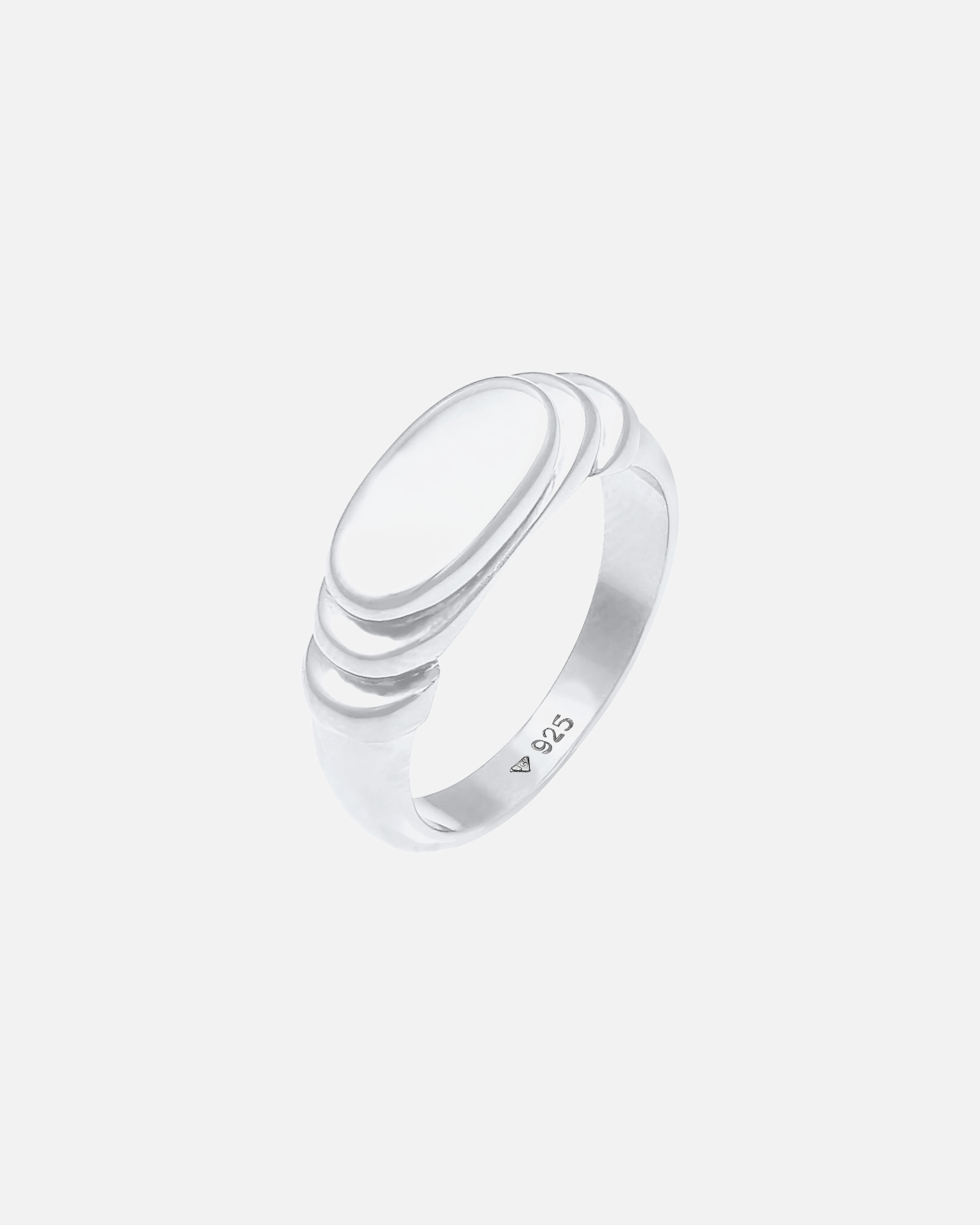 Ring für Weiblich Elli Siegelring Poliert Oval Abgestuft 925 Silber 52