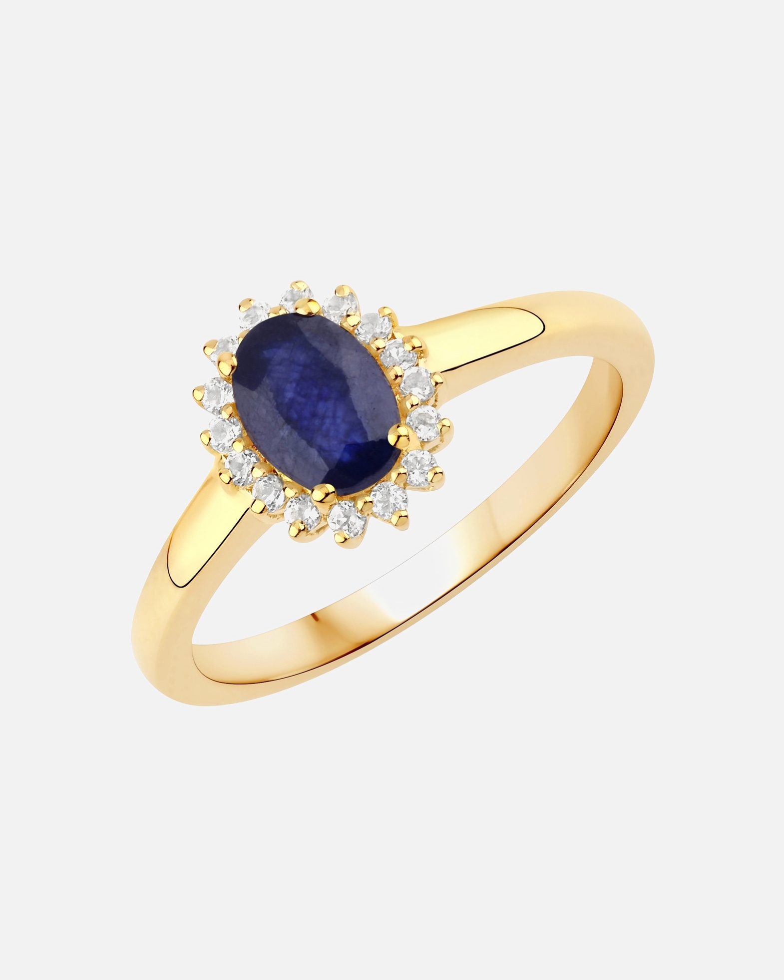 Ring für Weiblich Rafaela Donata Ring Sterling Silber Saphir (glasgefüllt) in Gelbgold 50