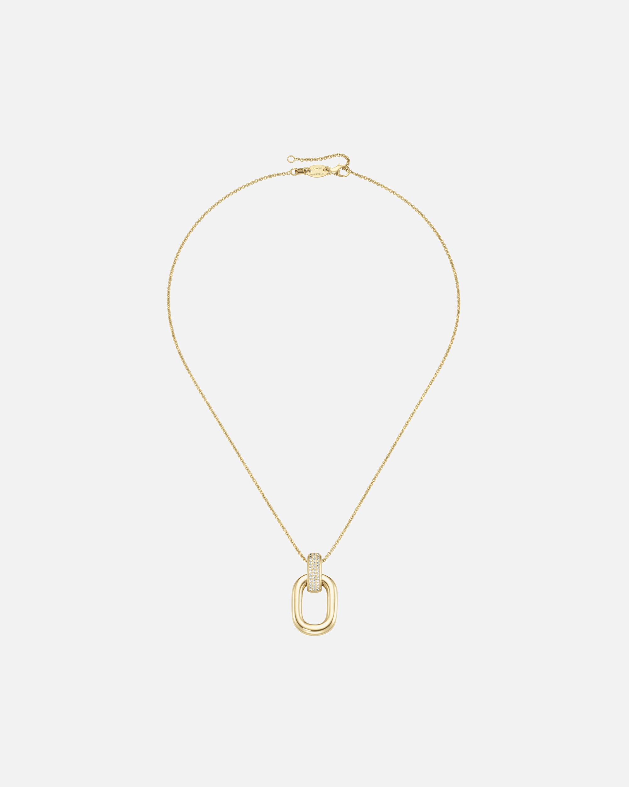 Halskette für Unisex Kette Anhänger mit weißen Zirkonia, Silber 925 Gold