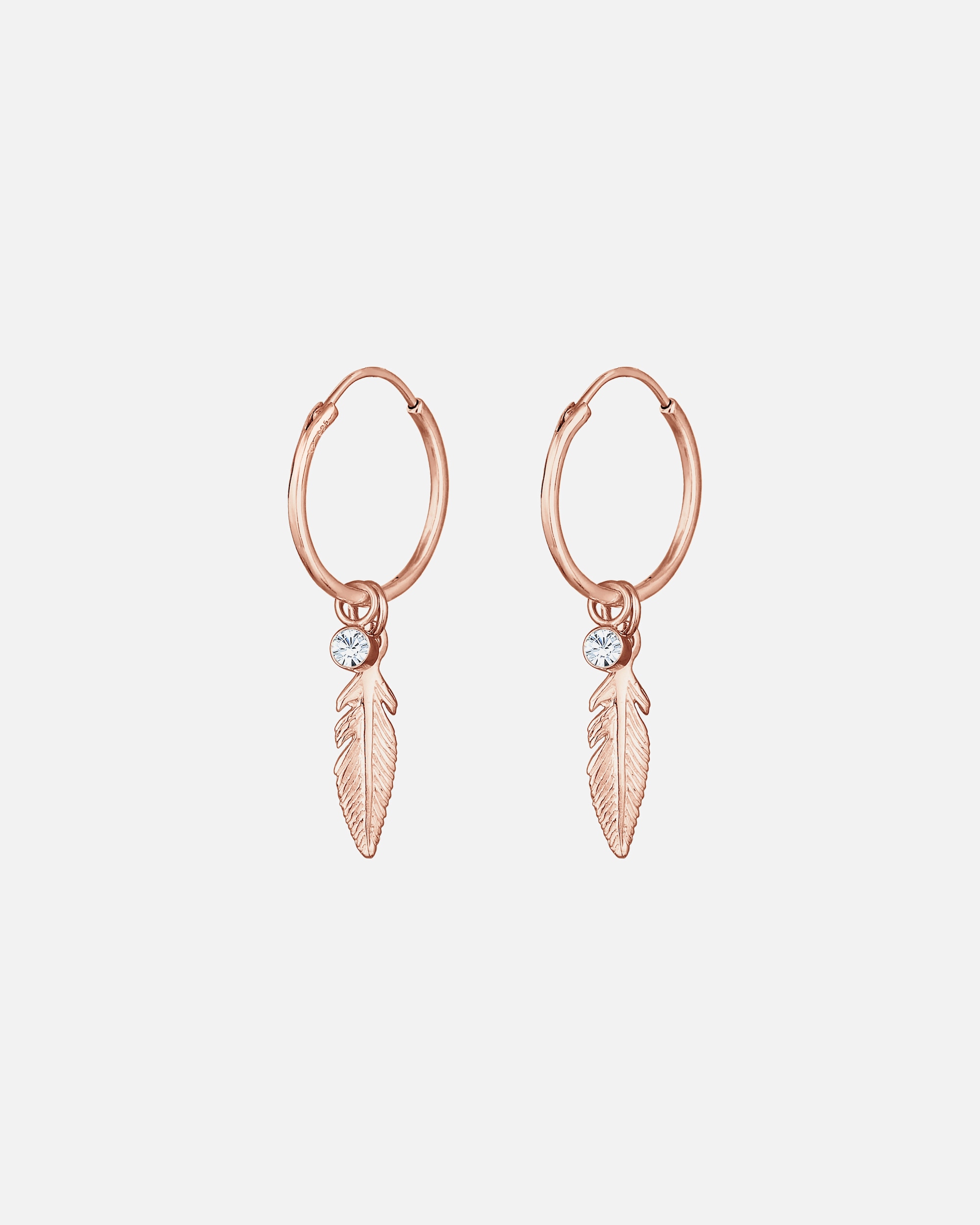Creolen für Weiblich Elli Elli Ohrringe Creole Feder 925 Silber, mit Kristallen von Swarovski® 1 Stück