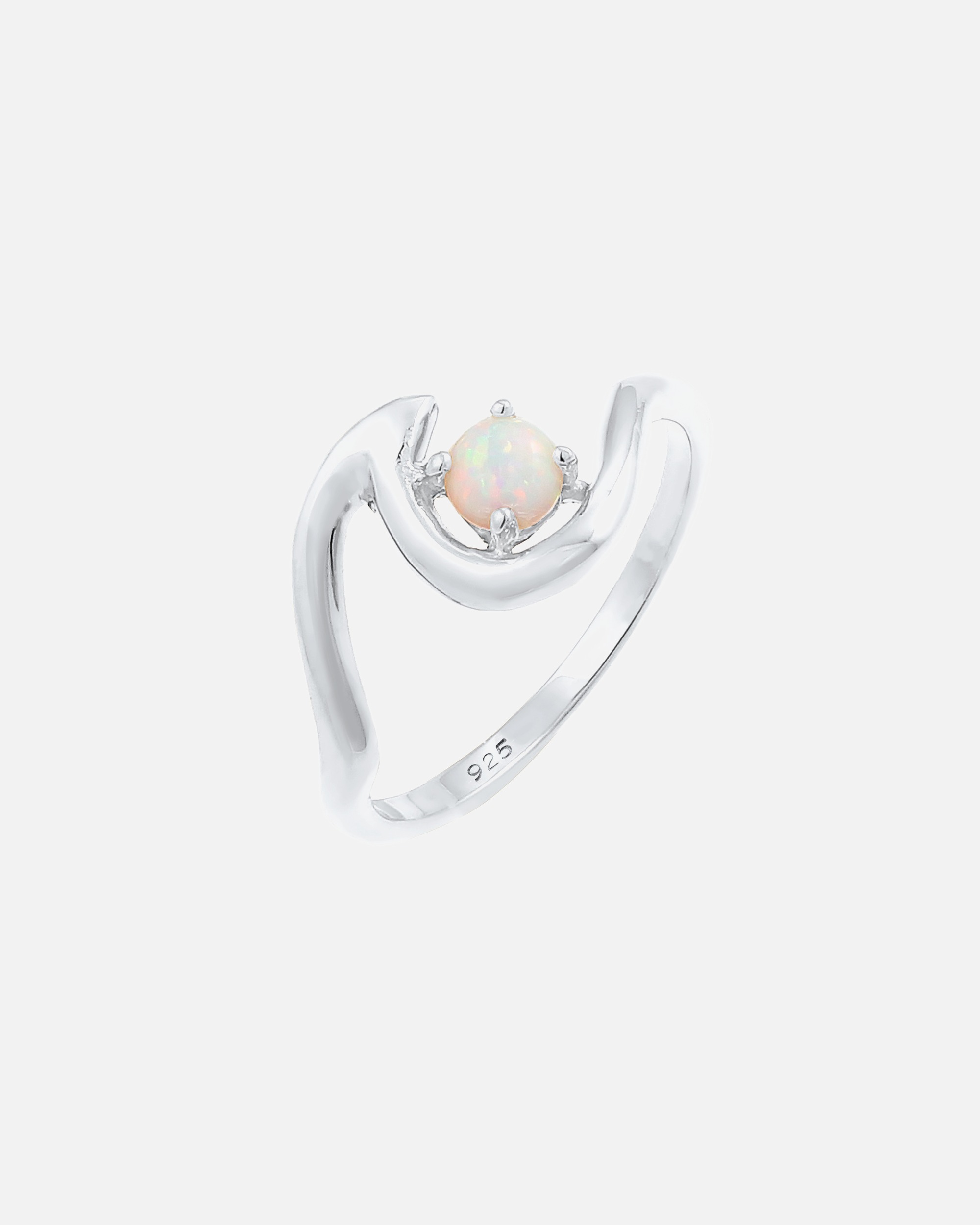 Ring für Weiblich Elli Welle Wave Maritim Synthetischer Opal 925 Silber 56
