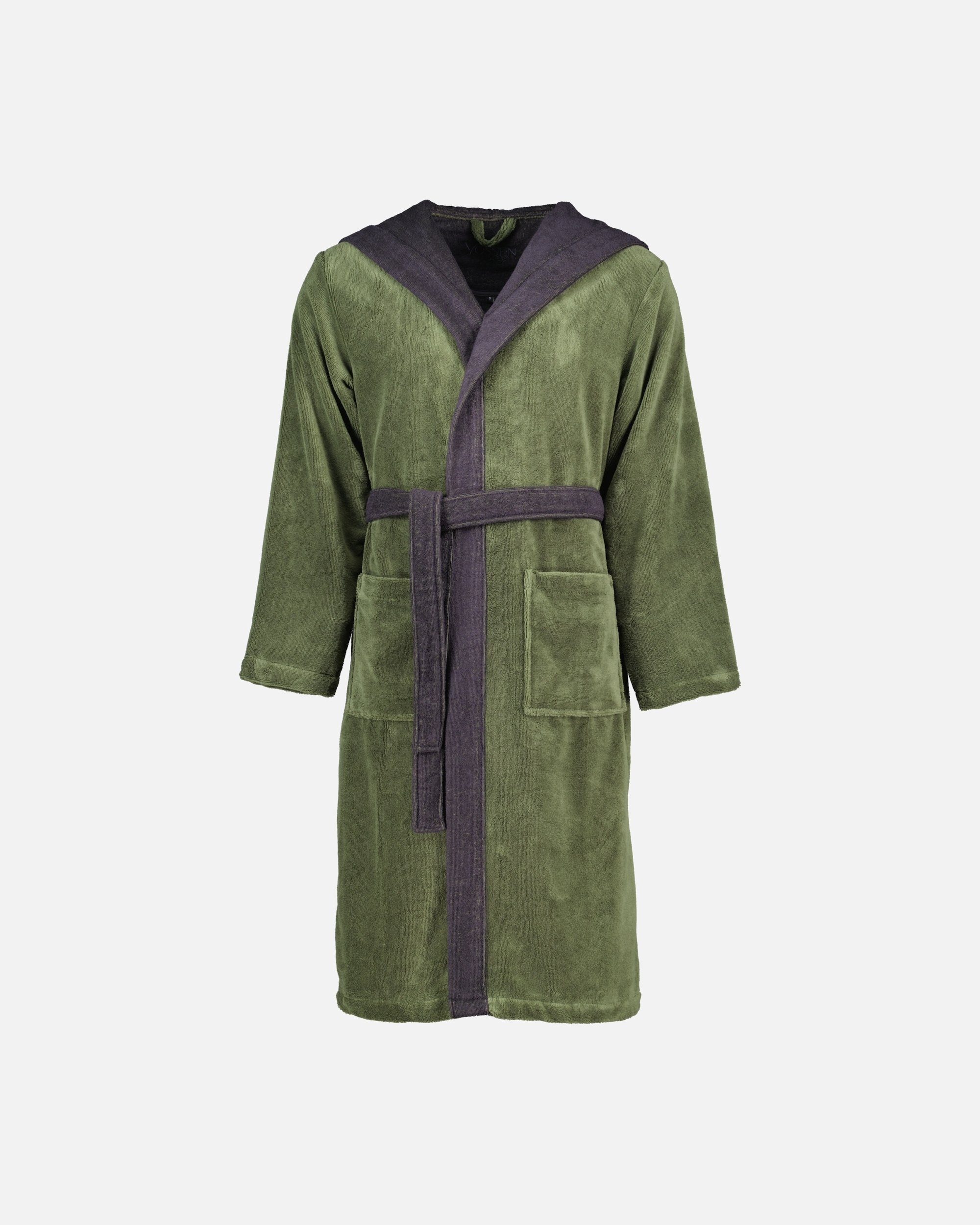 Bademantel für Unisex Vossen Vossen Bademäntel unisex Kapuze Poppy mud green/anthrazit - 0032 1 Stück