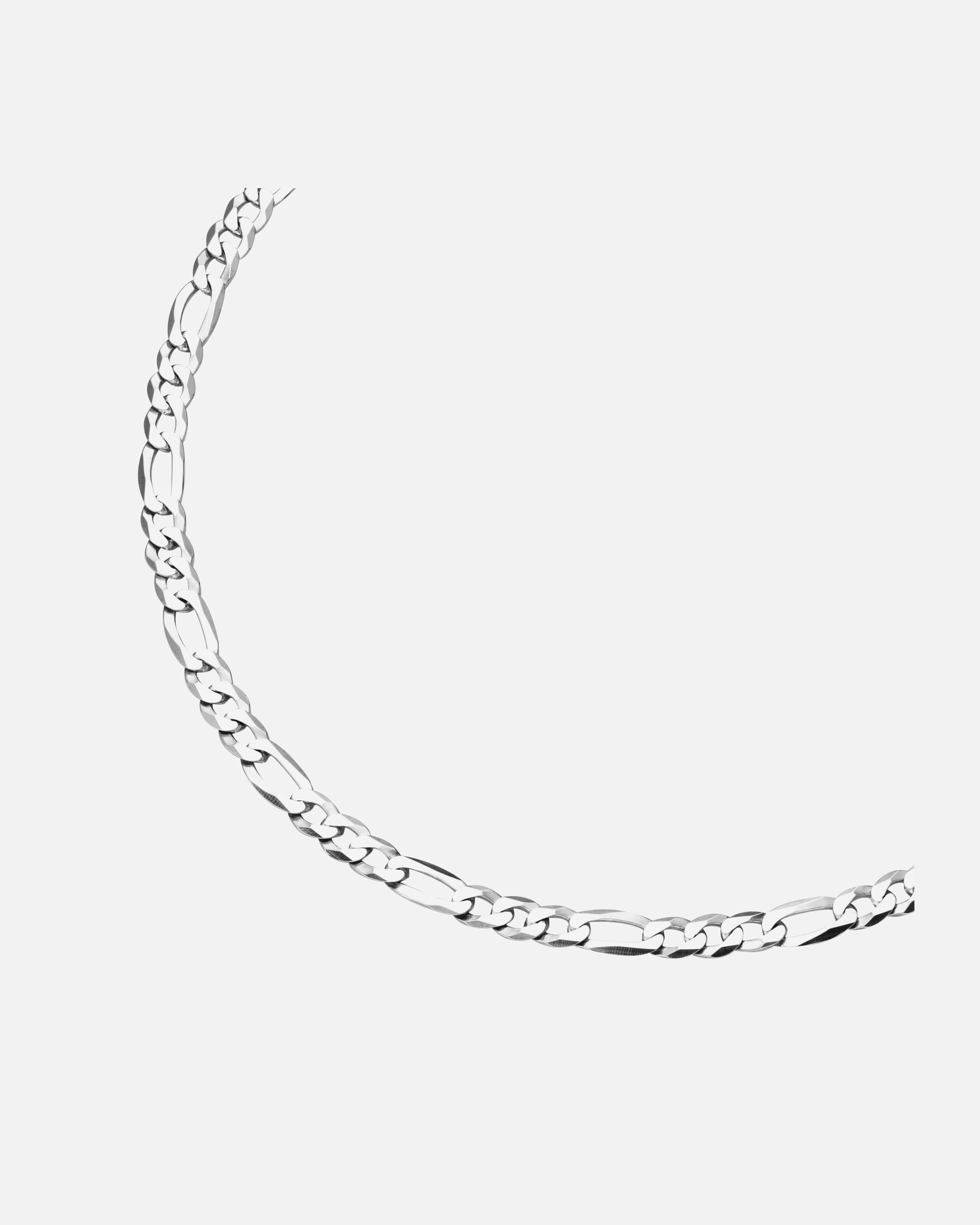 Halskette für Weiblich Smart Jewel Kette Figarokette 3/1 diamantiert, massiv, Silber 925 50 cm