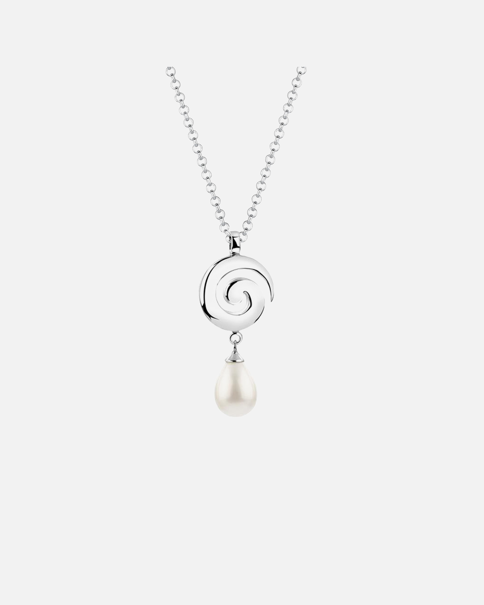 Halskette für Weiblich Nenalina Muschelkernperle Tropfen Drop Spirale 925er Silber 1 Stück