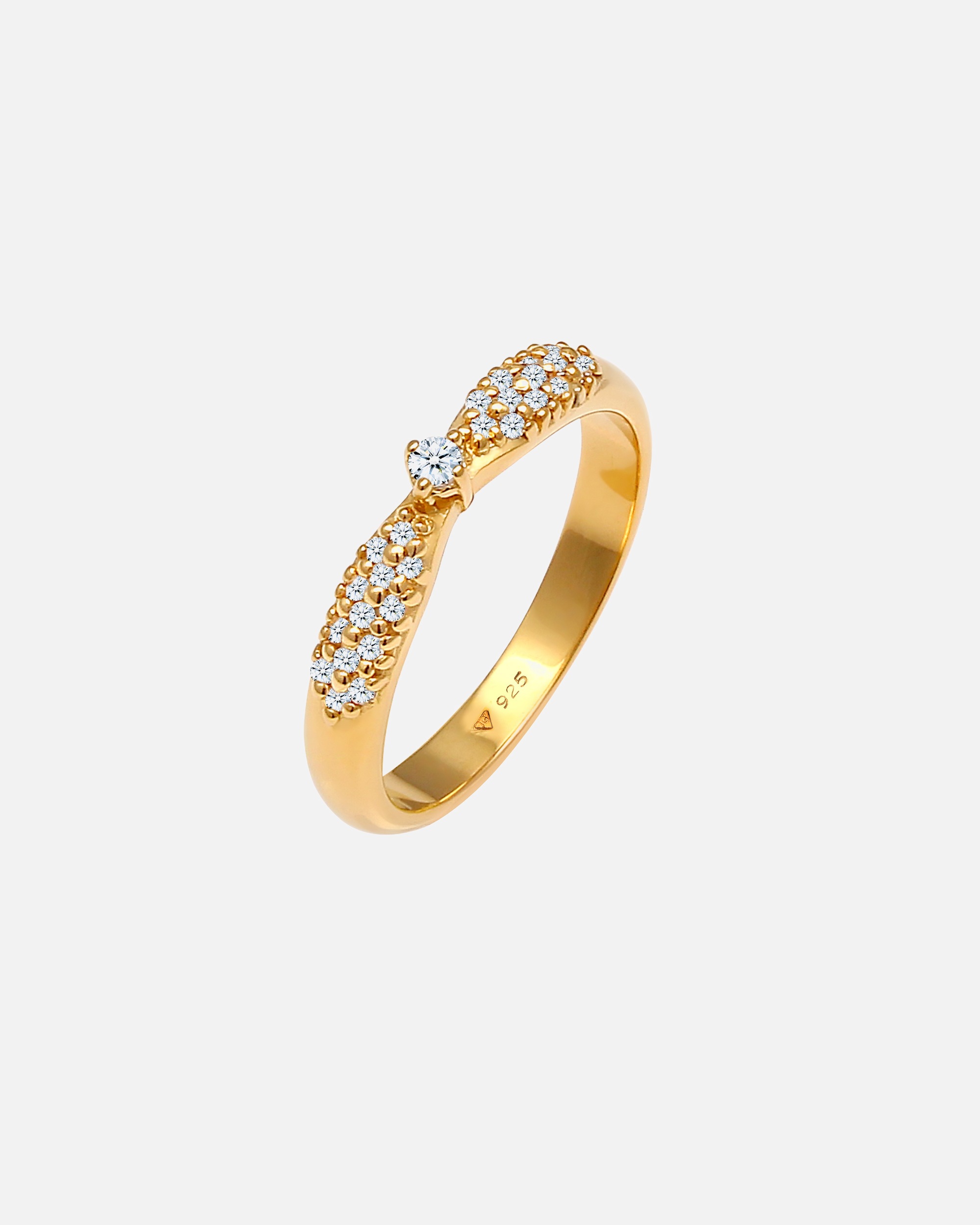 Ring für Weiblich Elli DIAMONDS Verlobung Glamour Diamant (0.16 ct) 925 Silber 54