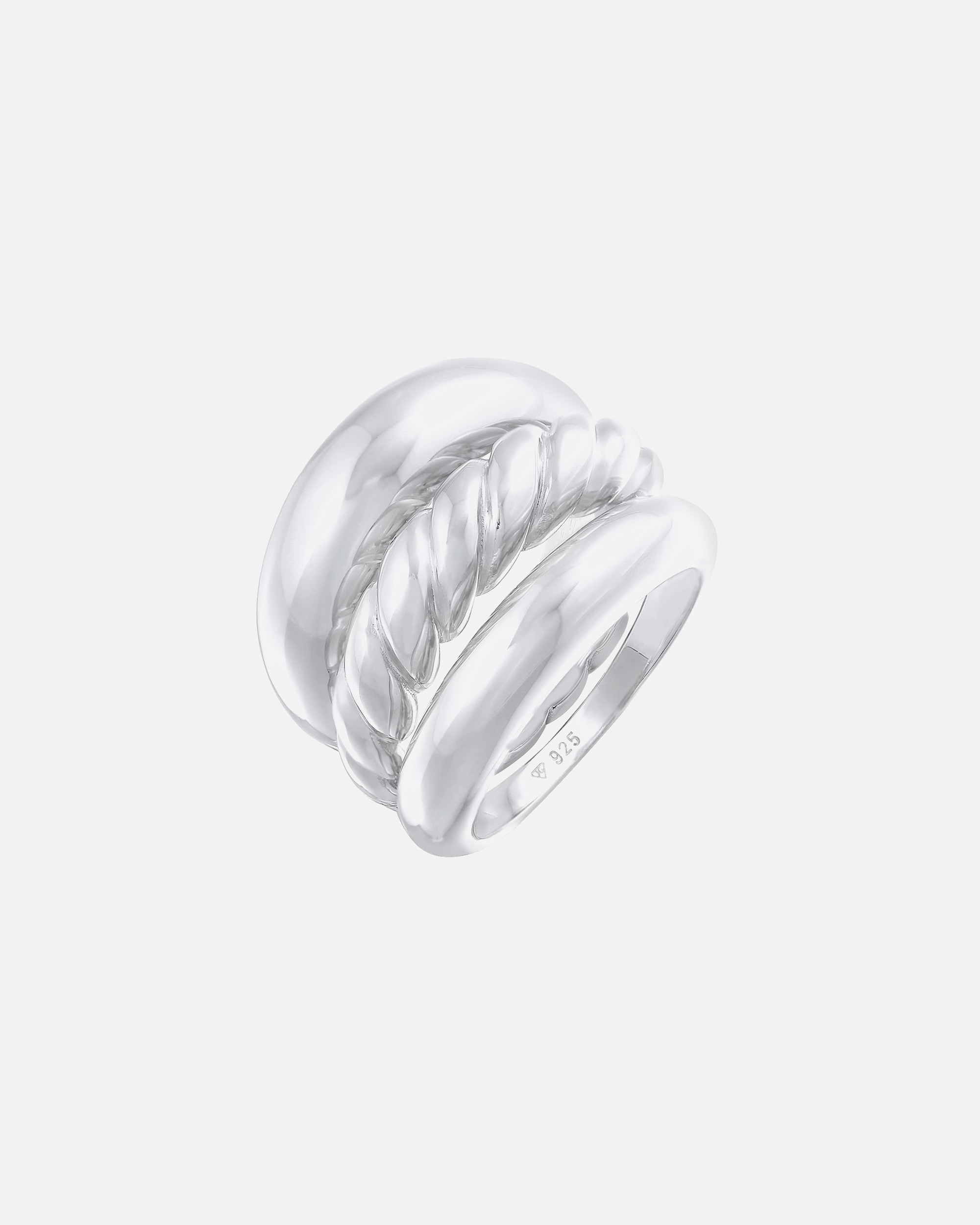 Ring für Weiblich Elli PREMIUM Bandring Twisted Gedreht Set 925 Silber 58