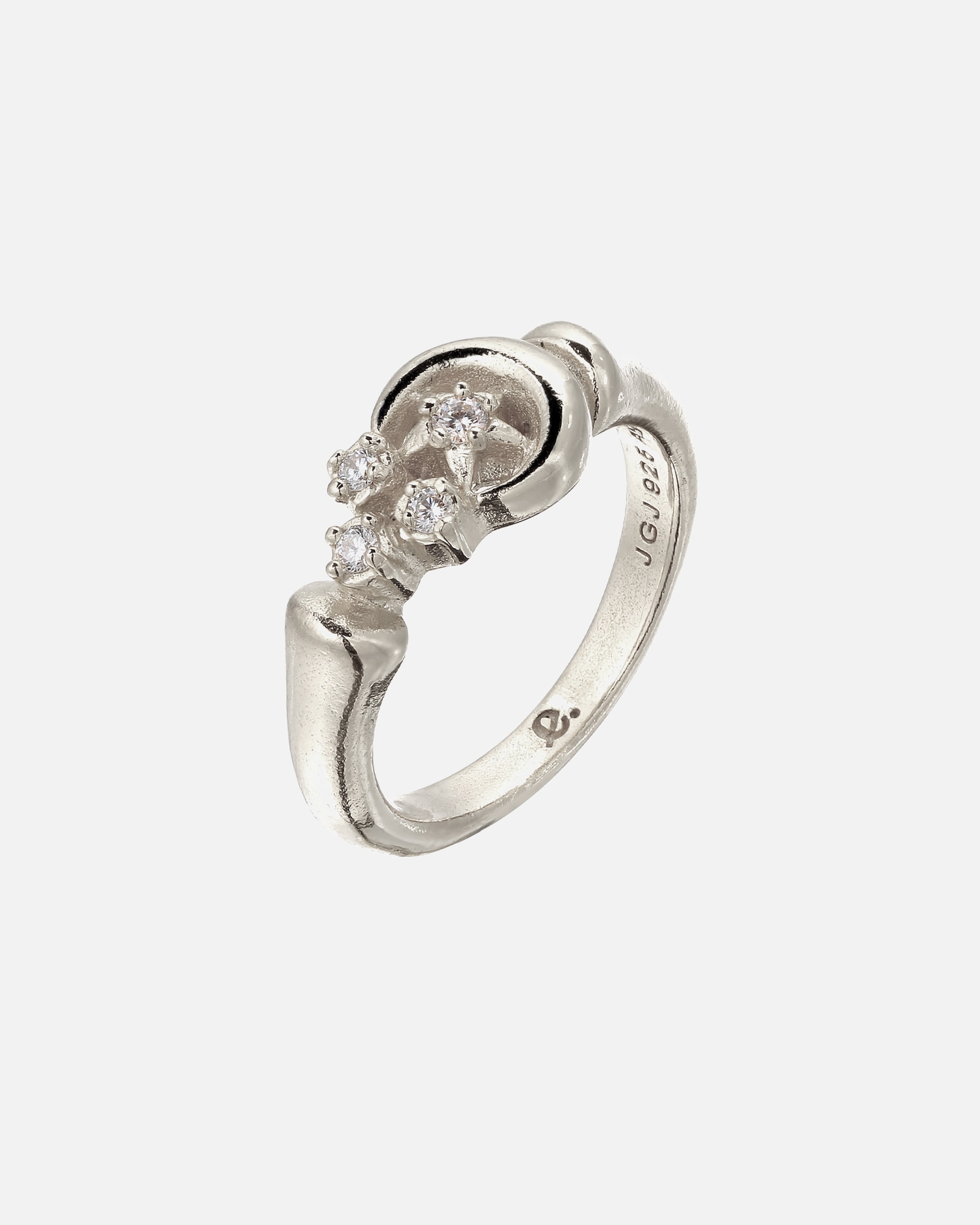 Ring für Weiblich Elli PREMIUM Mond Sterne Topas Weiß 925 Sterling Silber 56