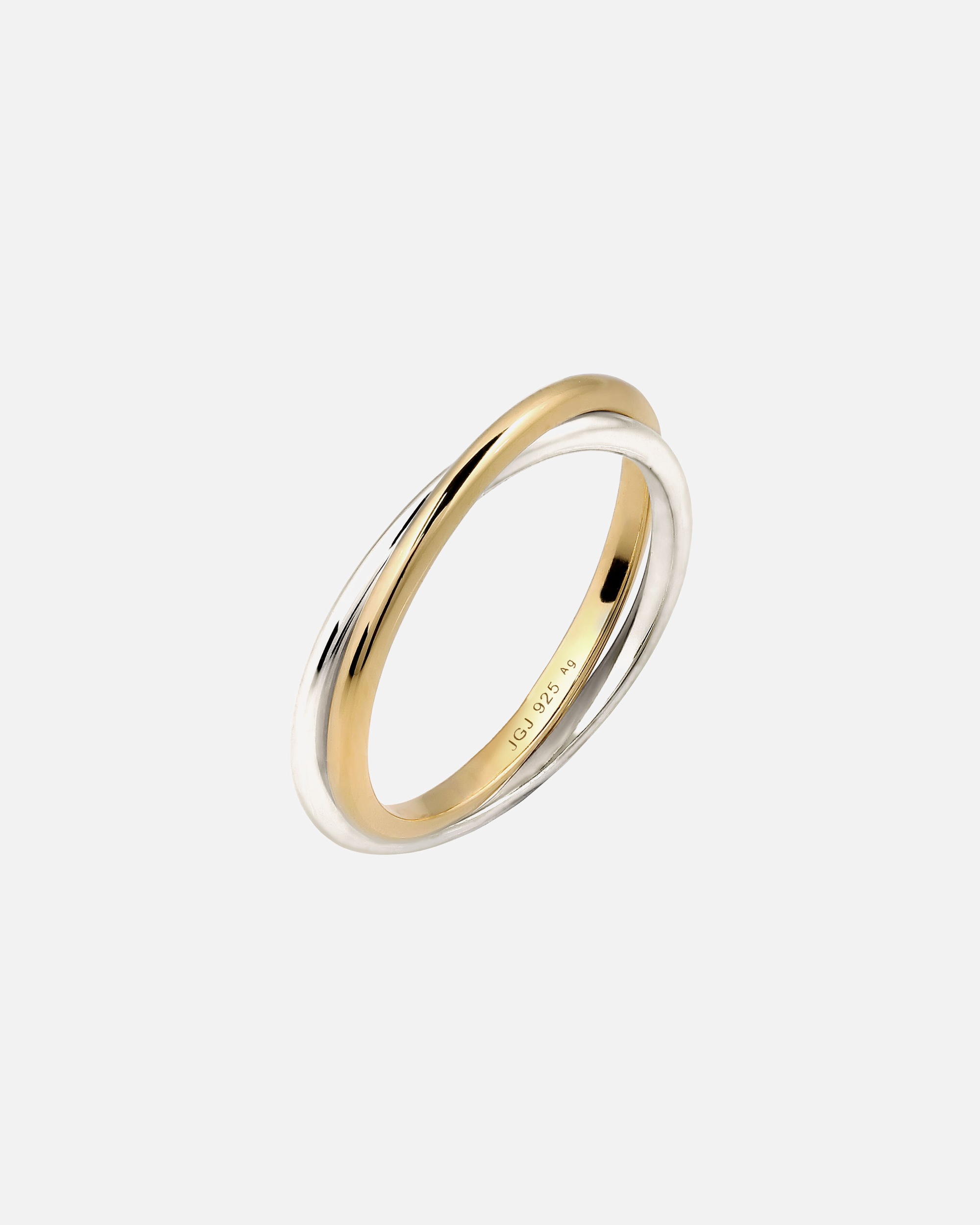 Ring für Weiblich Elli Wickelring Bicolor 925 Sterling Silber vergoldet 56