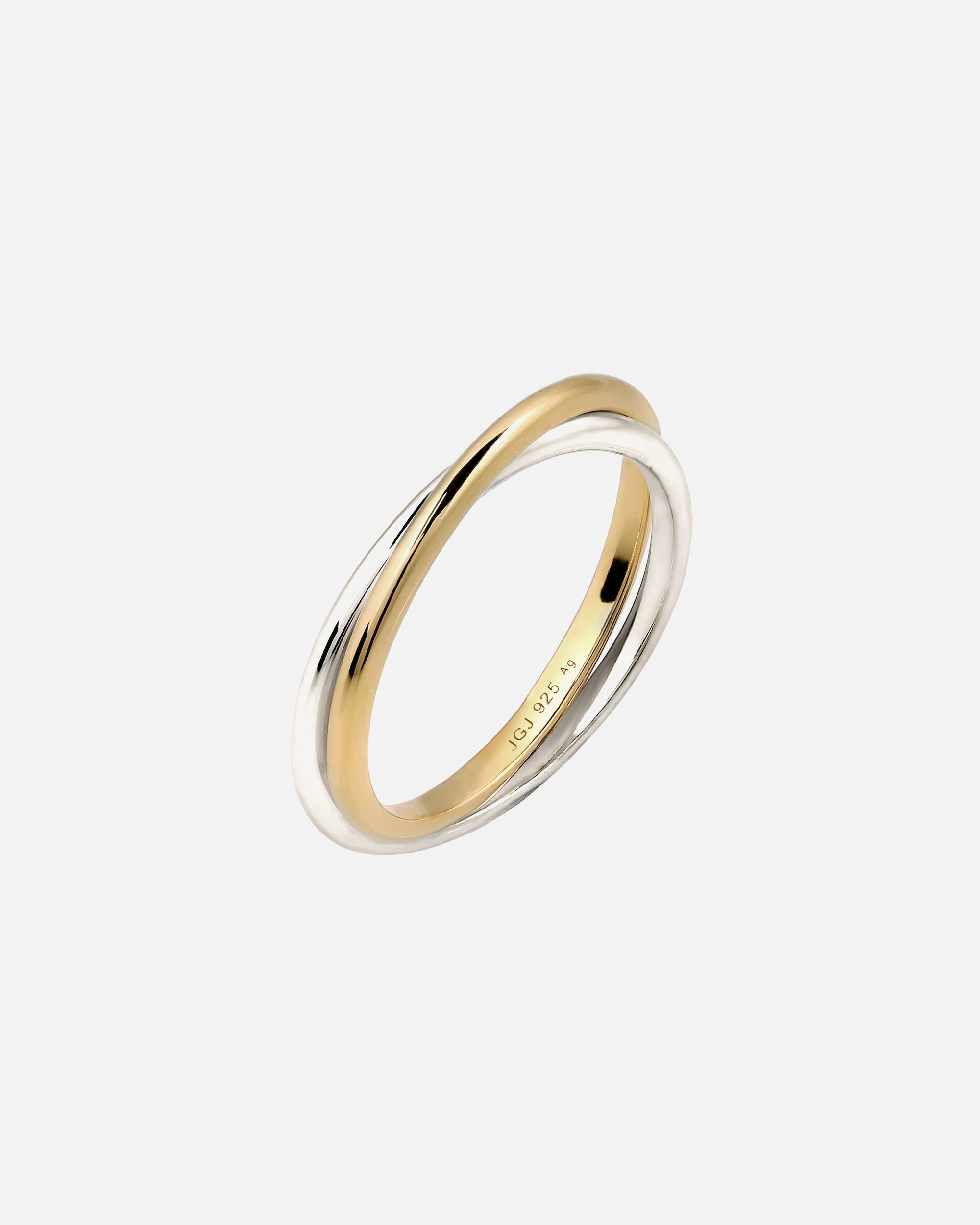 Ring für Weiblich Elli Wickelring Bicolor 925 Sterling Silber vergoldet 54