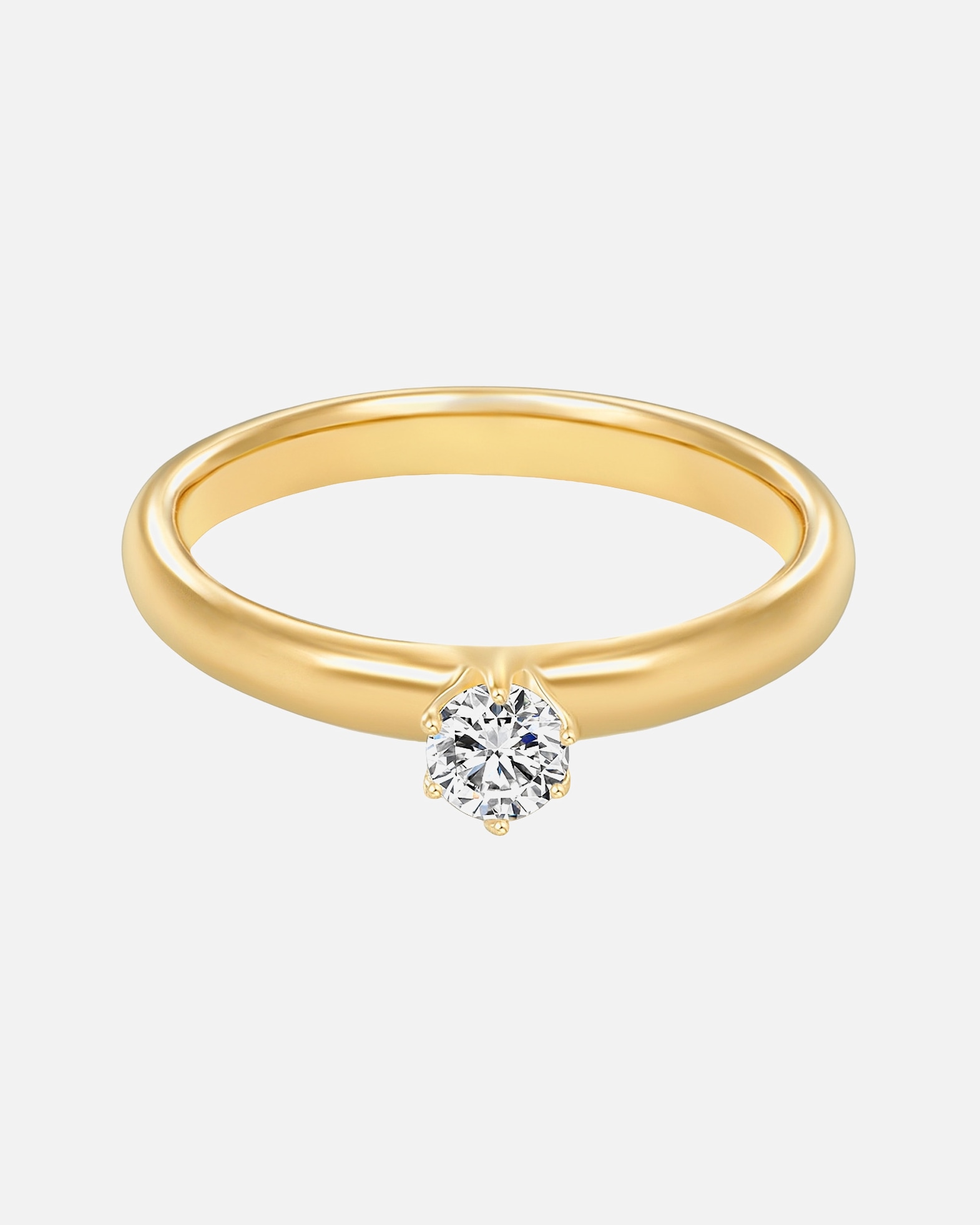 Ring für Weiblich Trilani Ring Sterling Silber Zirkonia in Gelbgold 52
