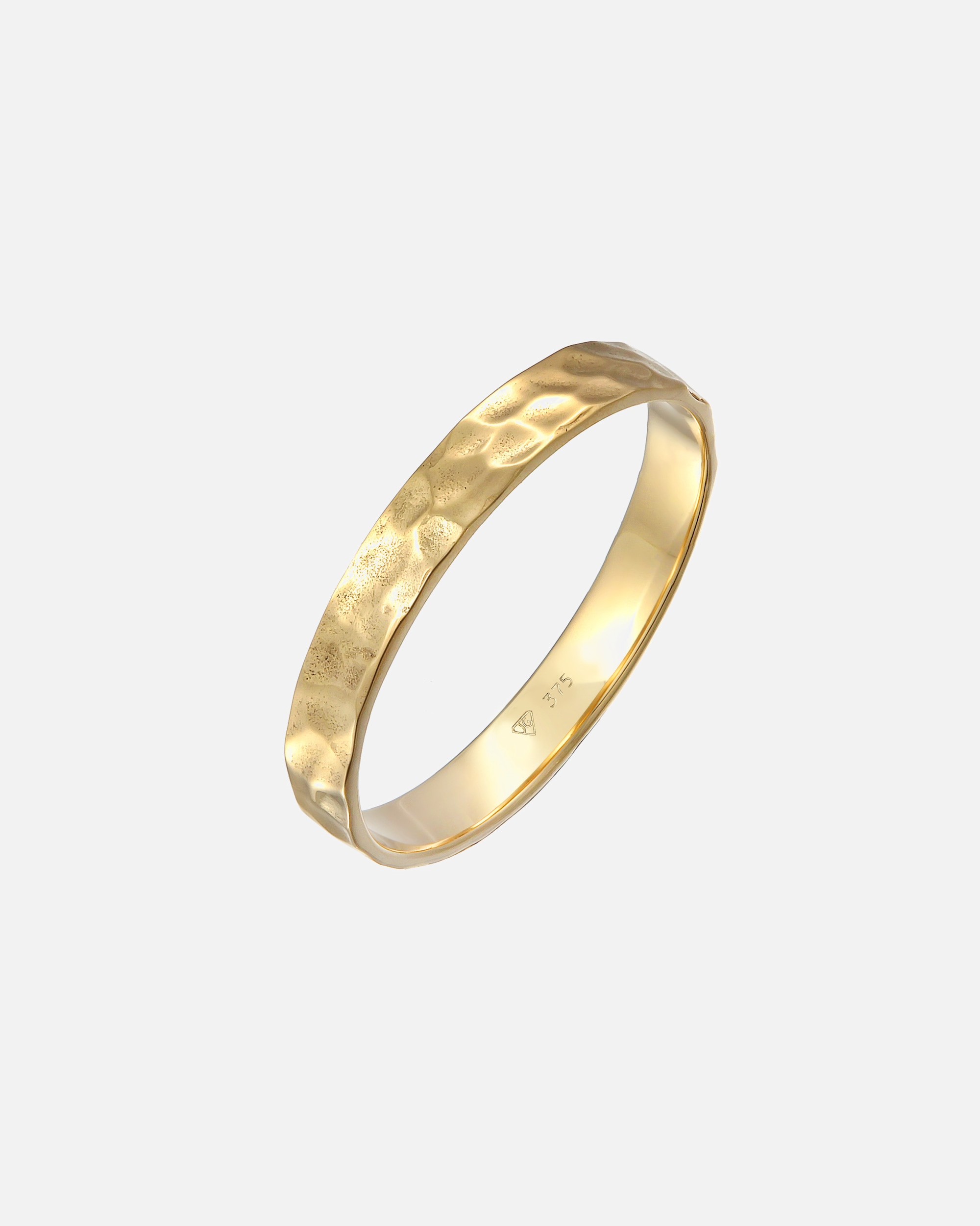Ring für Männlich KUZZOI Bandring Herrenring Gehämmert 375er Gelbgold 60