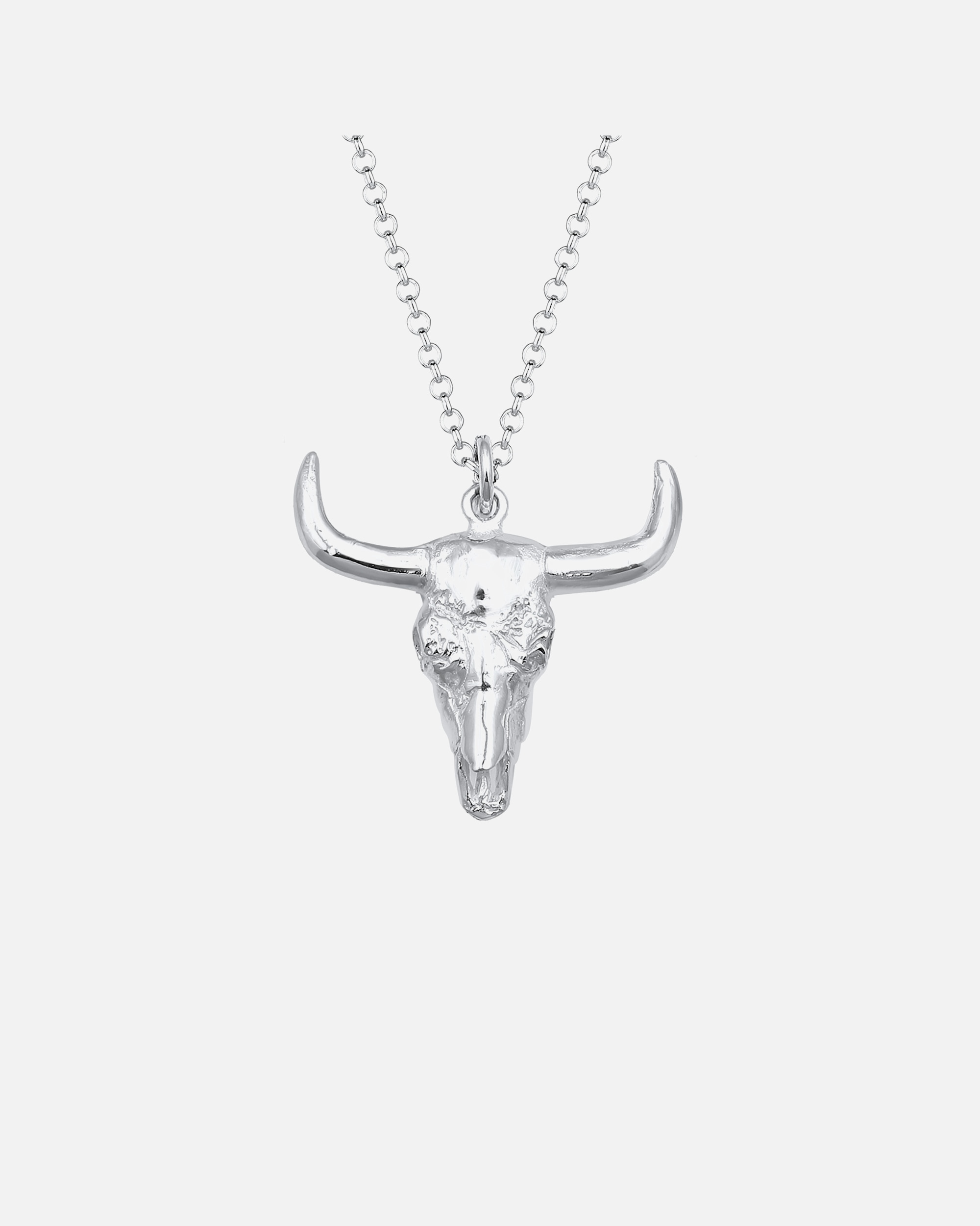 Halskette für Männlich KUZZOI Stier Bulle Horn 925 Sterling Silber 1 Stück