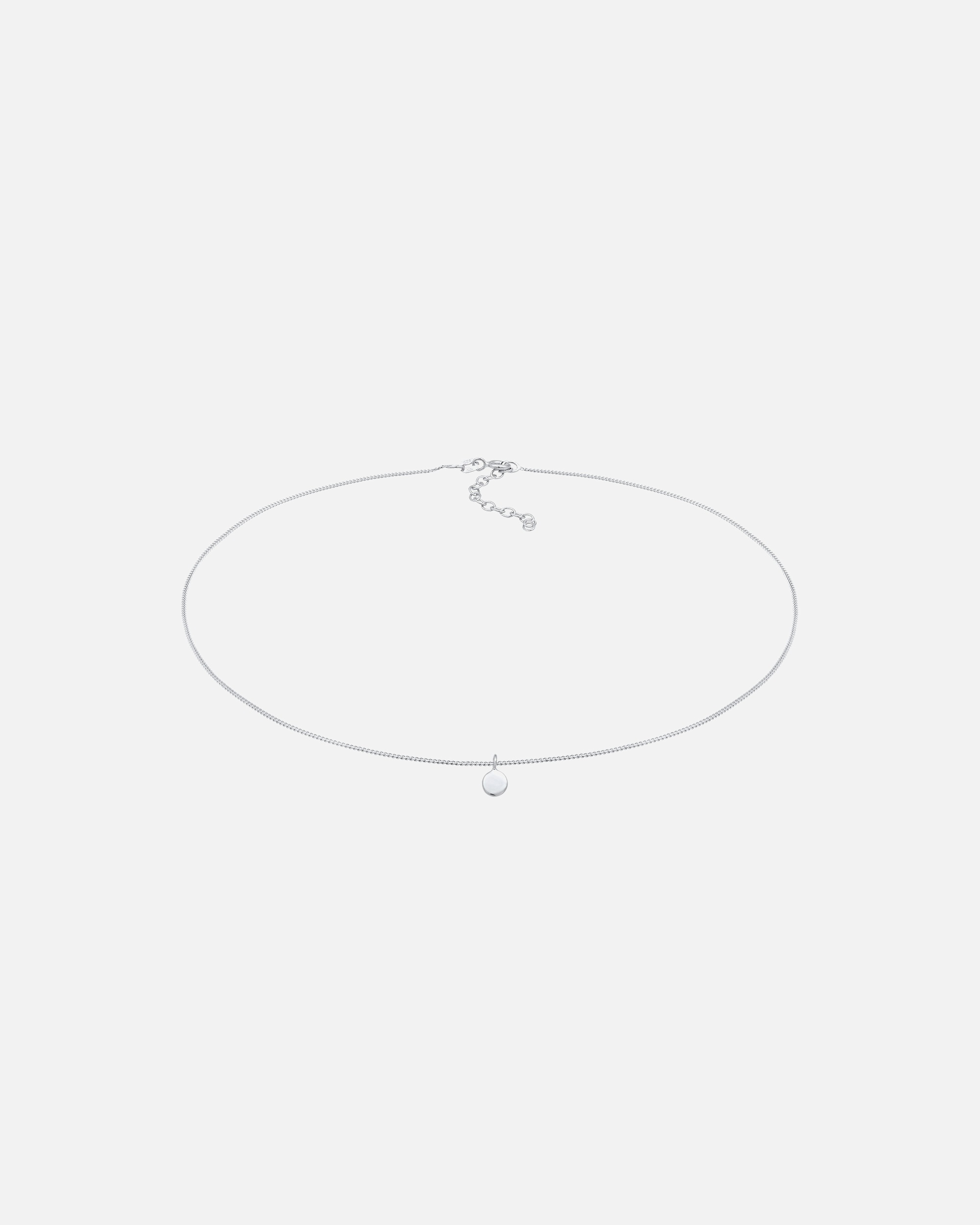 Halskette für Weiblich Elli Choker Kreis Plättchen Basic Coin 925 Silber 1 Stück