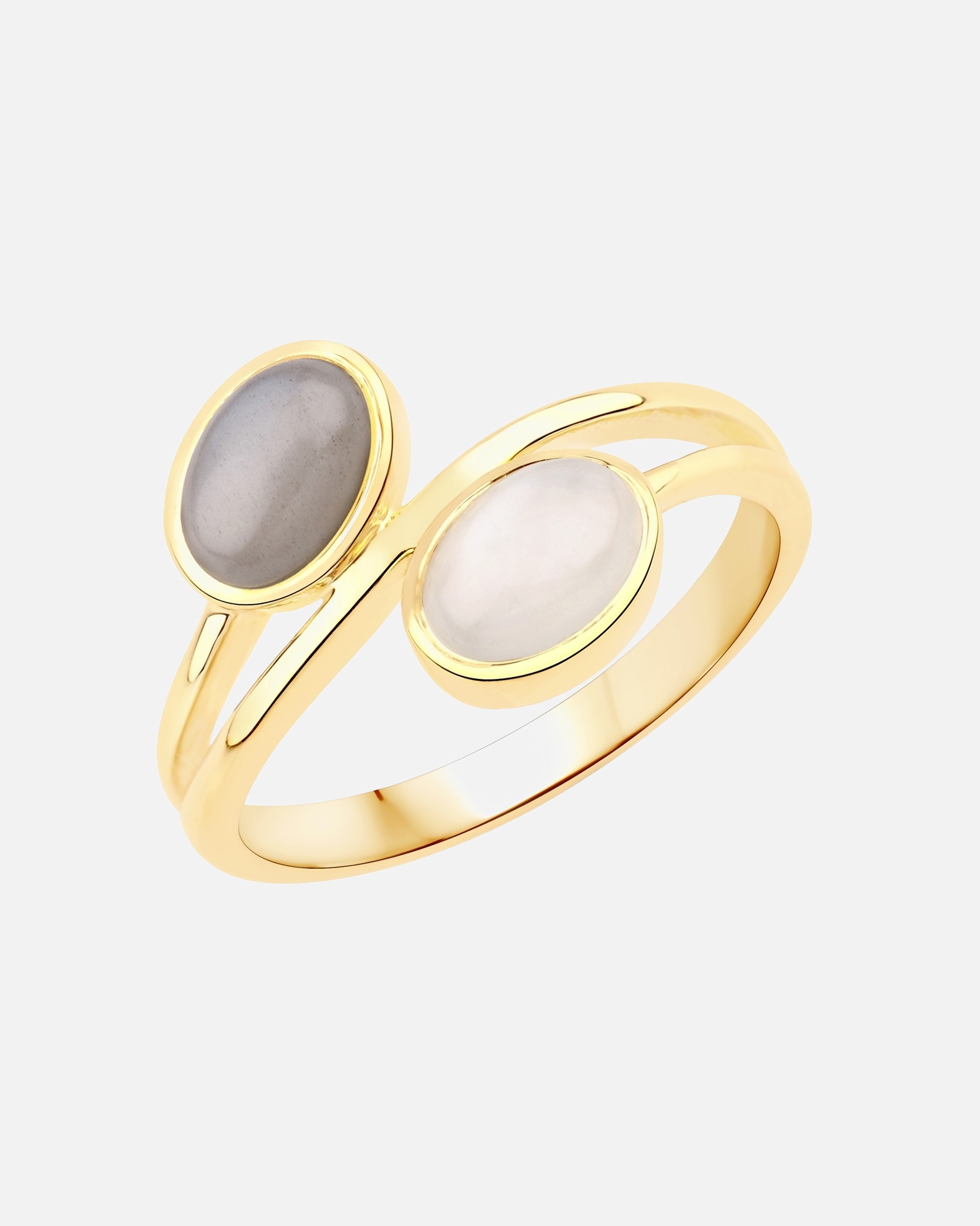 Ring für Weiblich Rafaela Donata Ring Sterling Silber Mondstein in Gelbgold 50