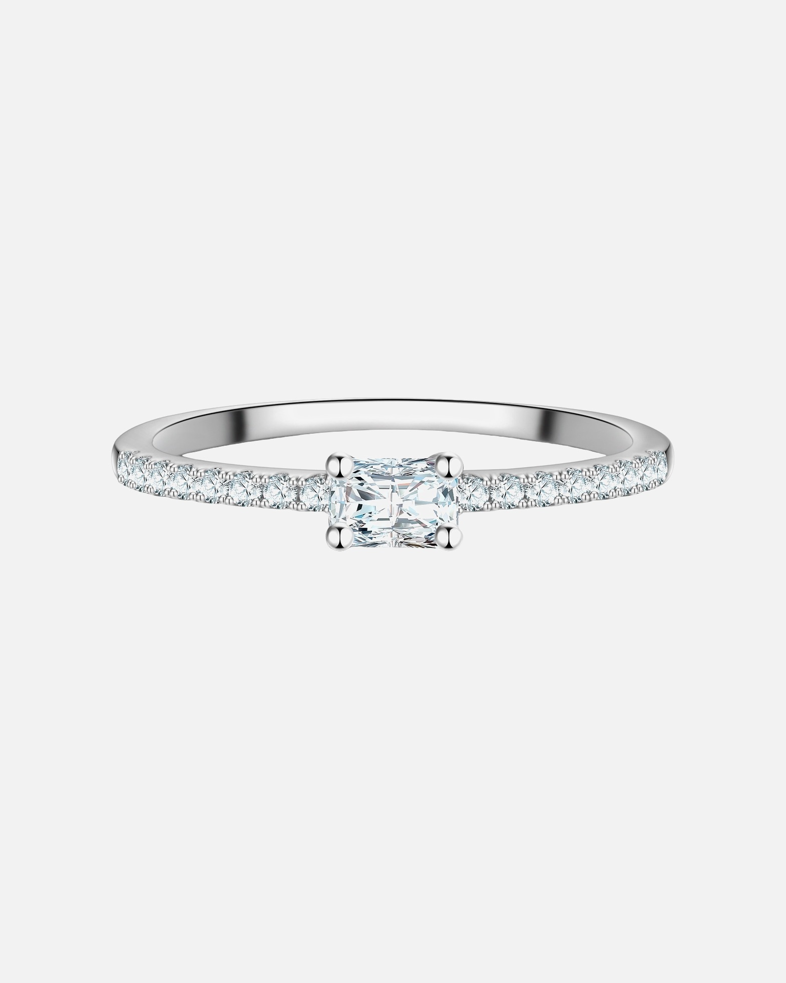Ring für Weiblich Trilani Ring aus Sterling Silber in silber mit Zirkonia 52