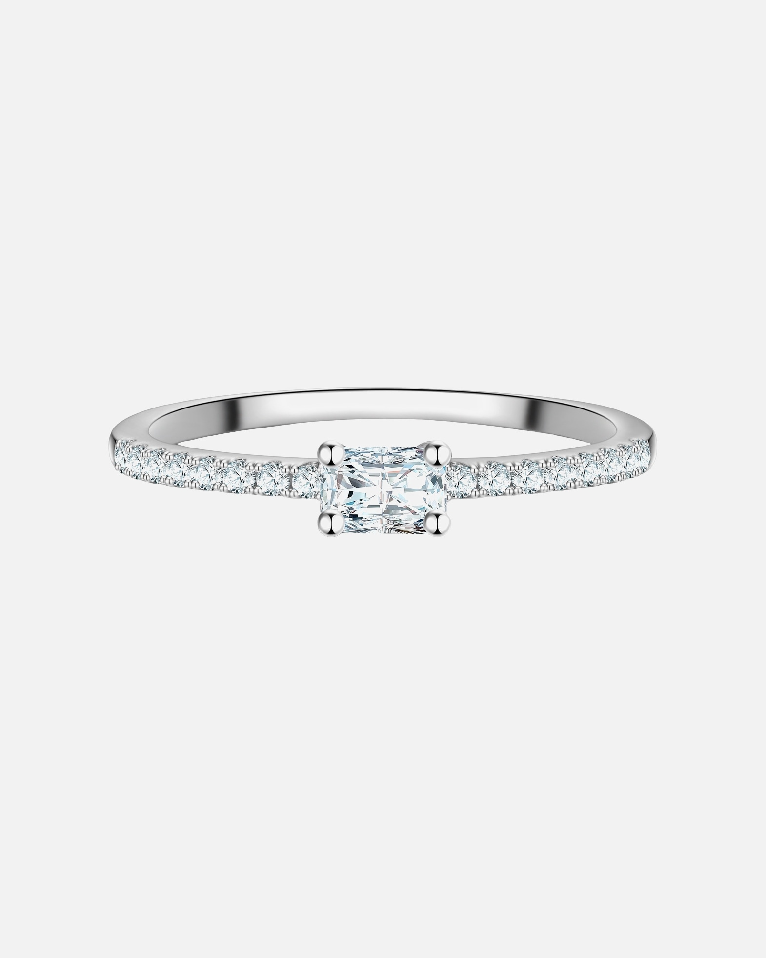 Ring für Weiblich Trilani Ring aus Sterling Silber in silber mit Zirkonia 58