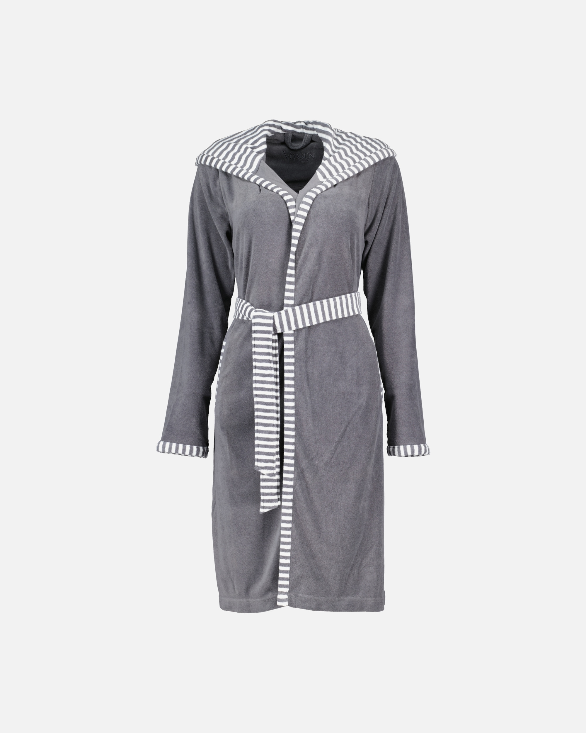 Bademantel für Weiblich Vossen Vossen Bademäntel Damen Kurzmantel mit Kapuze Juno graphit - 7660 L