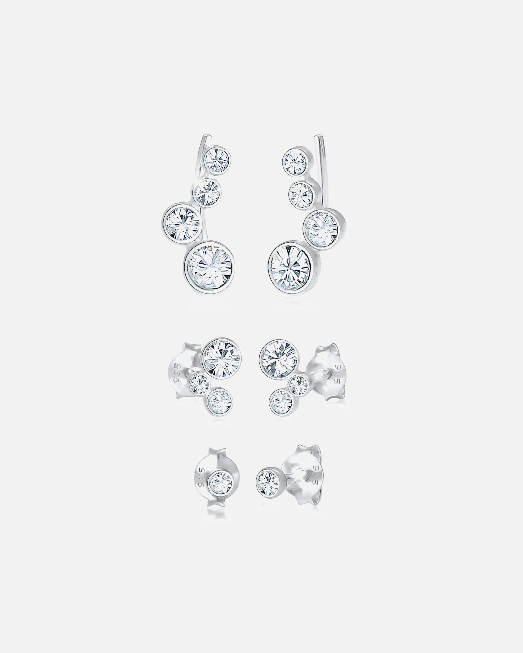 Ohrringe für Weiblich Elli Climber Stecker 925 Silber, mit Kristallen von Swarovski® 1 Stück