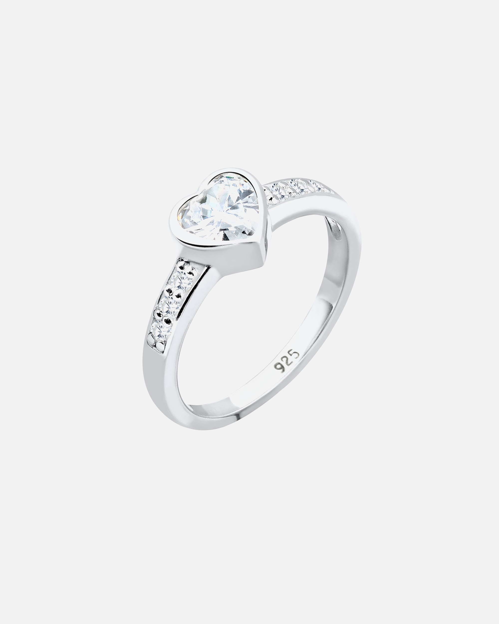 Ring für Weiblich Elli Herz Symbol Verlobung Zirkonia 925 Sterling Silber 52