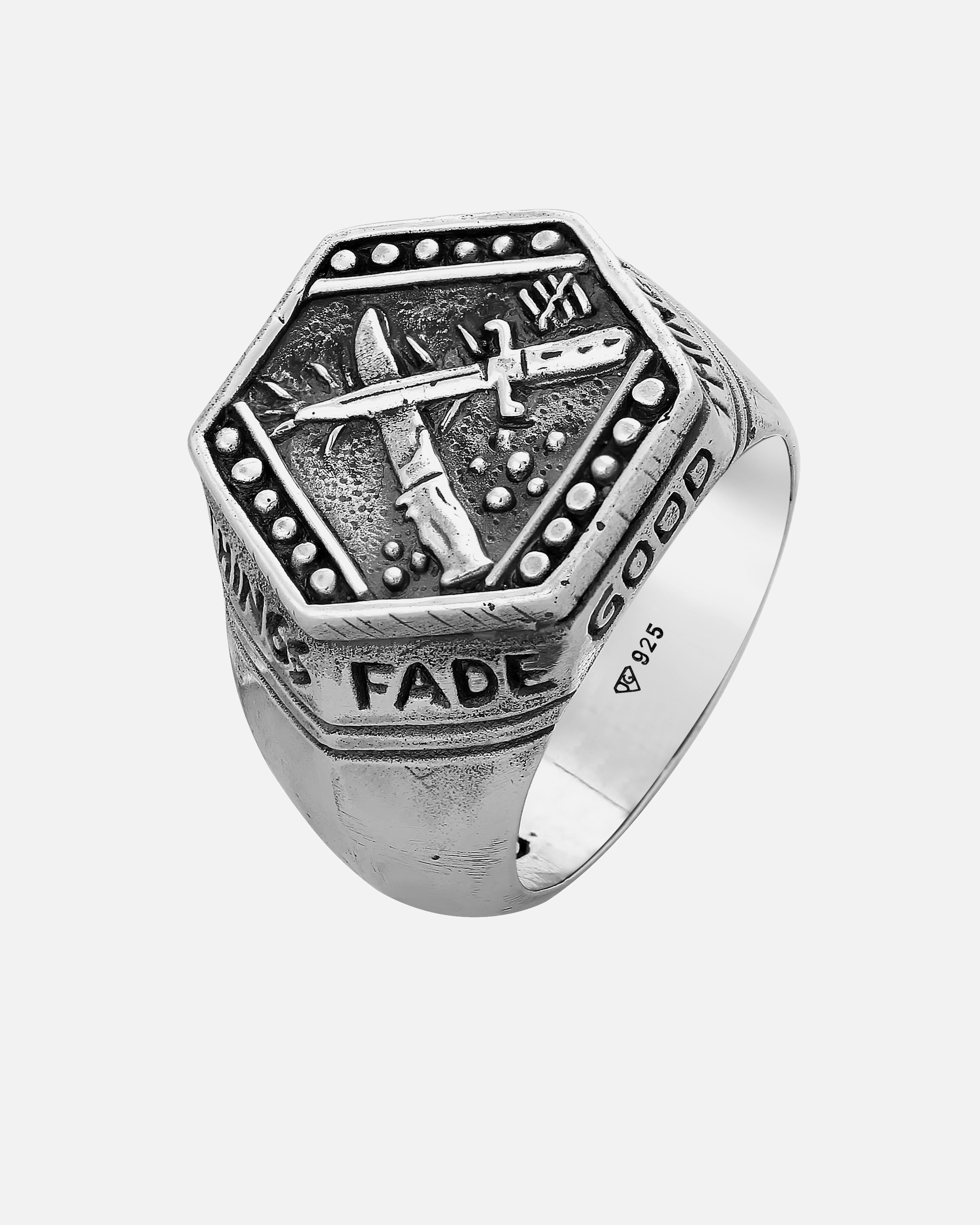 Ring für Männlich Haze & Glory Default Brand Line Siegelring - Knife 925 Silber 64
