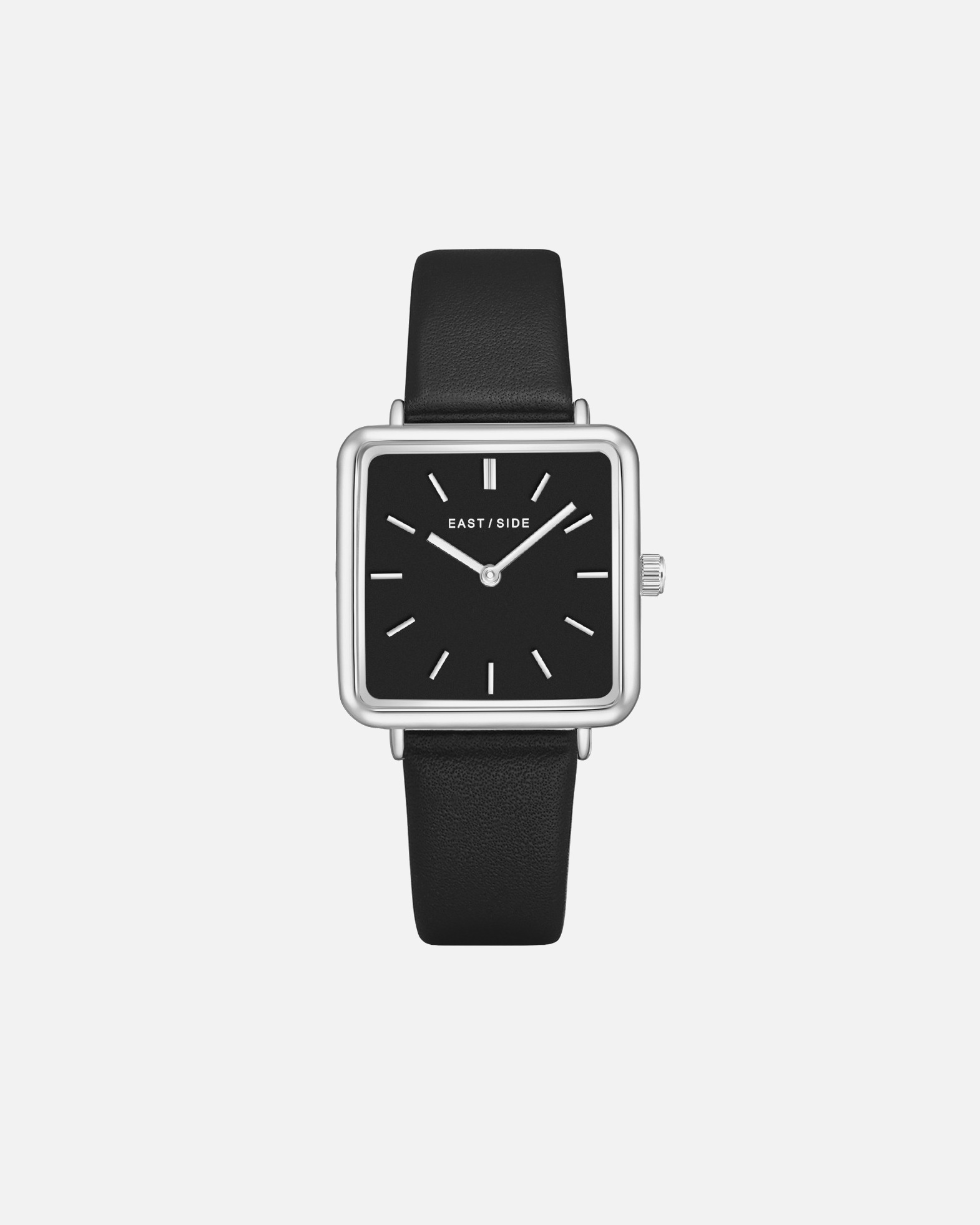 Uhr für Weiblich Quarzuhr Grand in Silber Echtleder in Schwarz 1 Stück