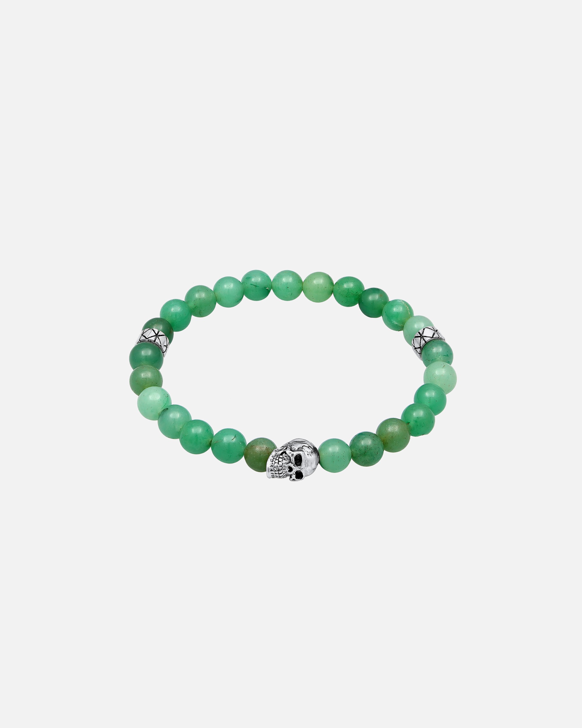 Armband für Männlich KUZZOI Herren Totenkopf Bead Aventurin Grün 925 Silber 1 Stück