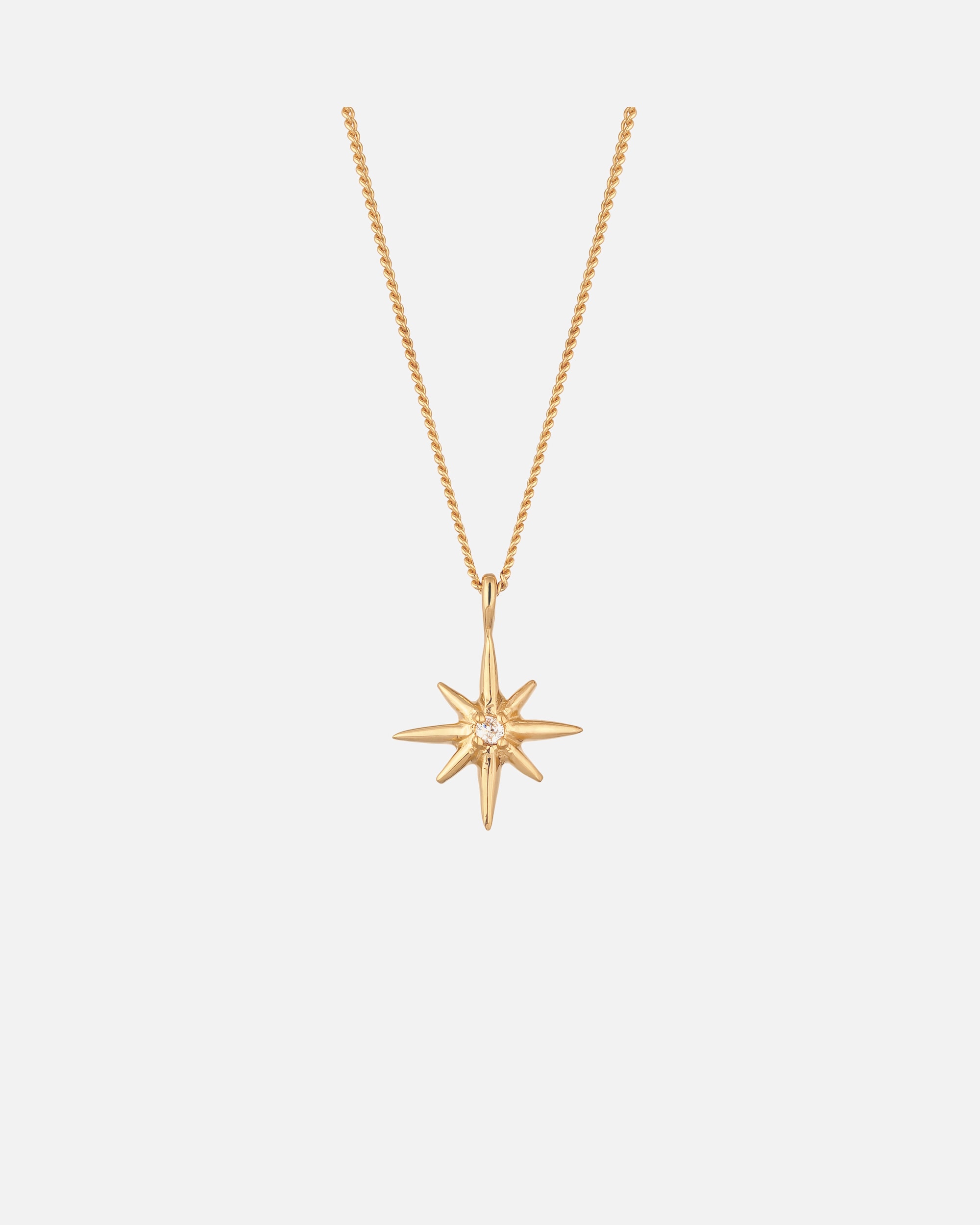 Halskette für Weiblich Stern Lab Grown Diamant Weiß (0.035 ct) 925 Sterling Silber goldfarben