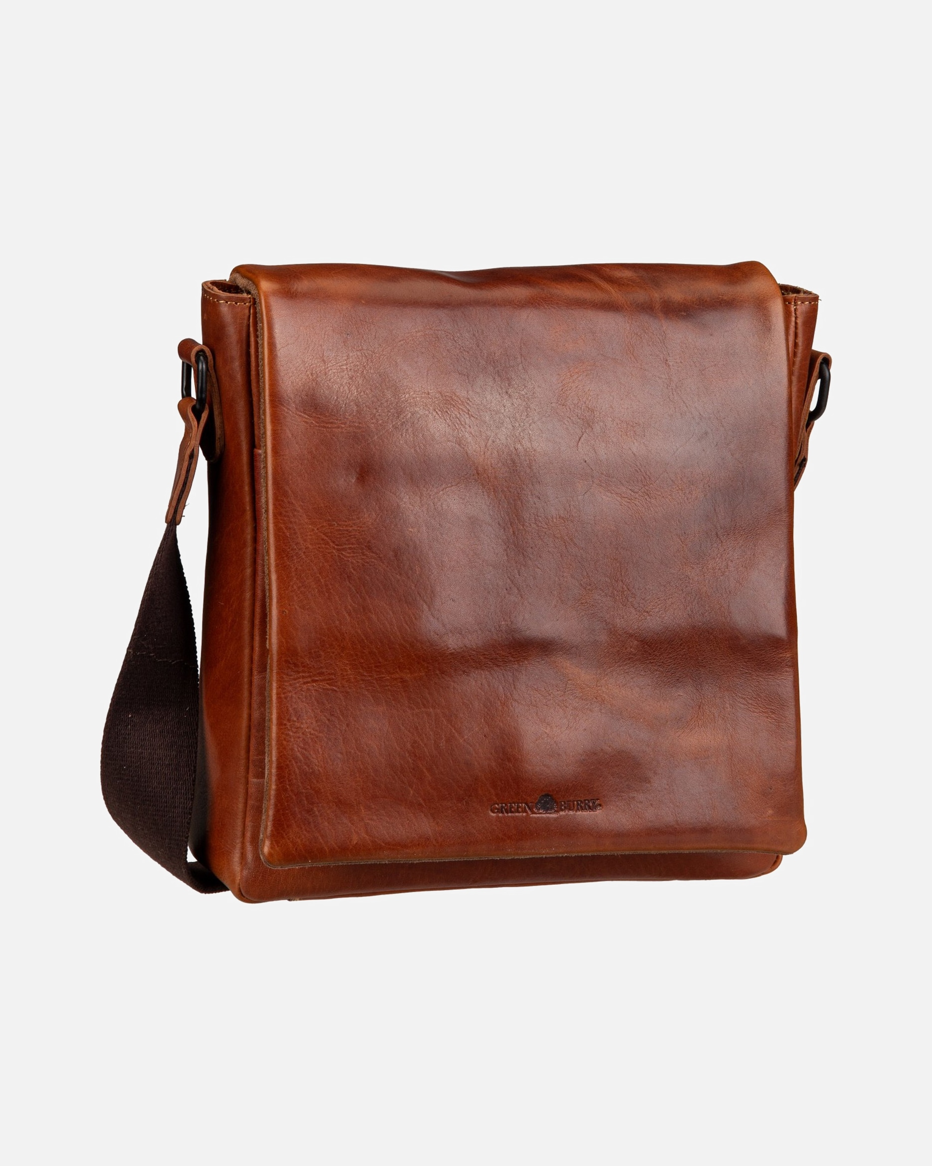 Rucksack für Männlich Greenburry Bodybag Newport Umhänger Medium caramel