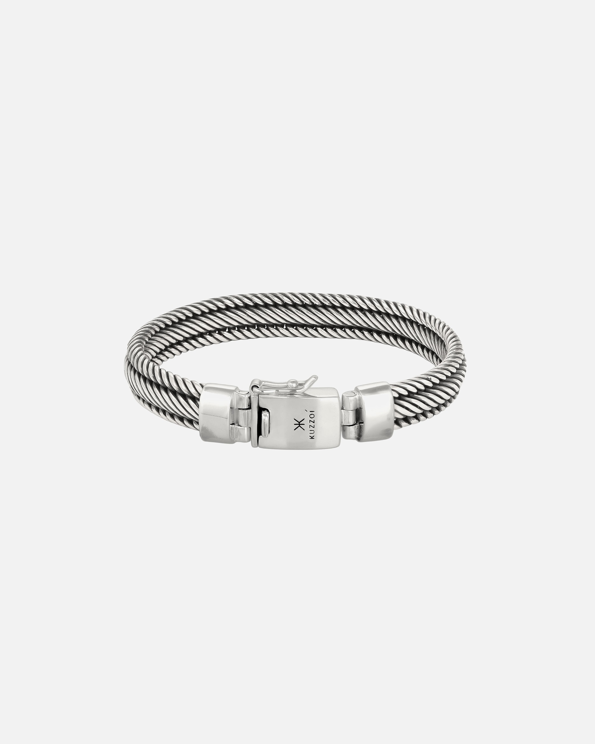 Armband für Weiblich KUZZOI Schlangenkette Flach 925 Sterling Silber Oxidiert 21