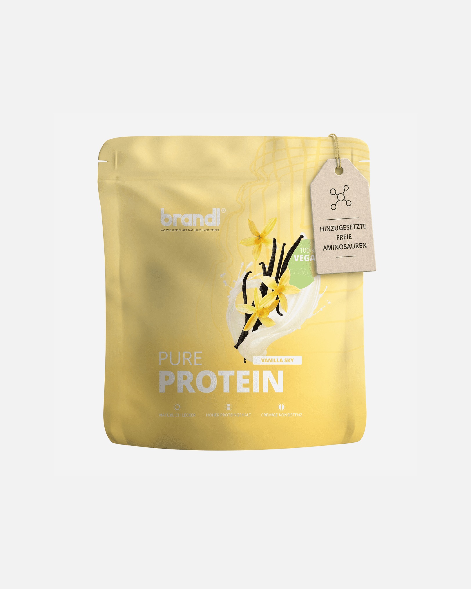Protein & Shakes für Unisex Brandl Nutrition Protein Vegan aus 3 pflanzlichen Eiweiß-Quellen Vanille