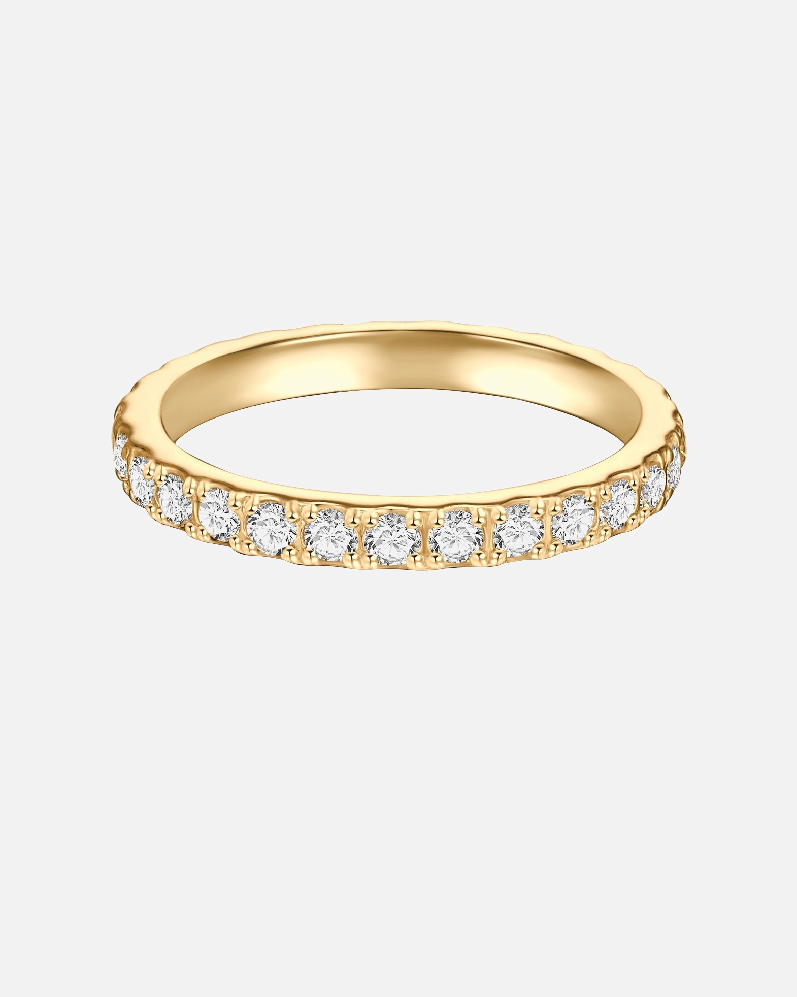 Ring für Weiblich Trilani Memoirering aus Sterling Silber in Gelbgold mit Zirkonia 52