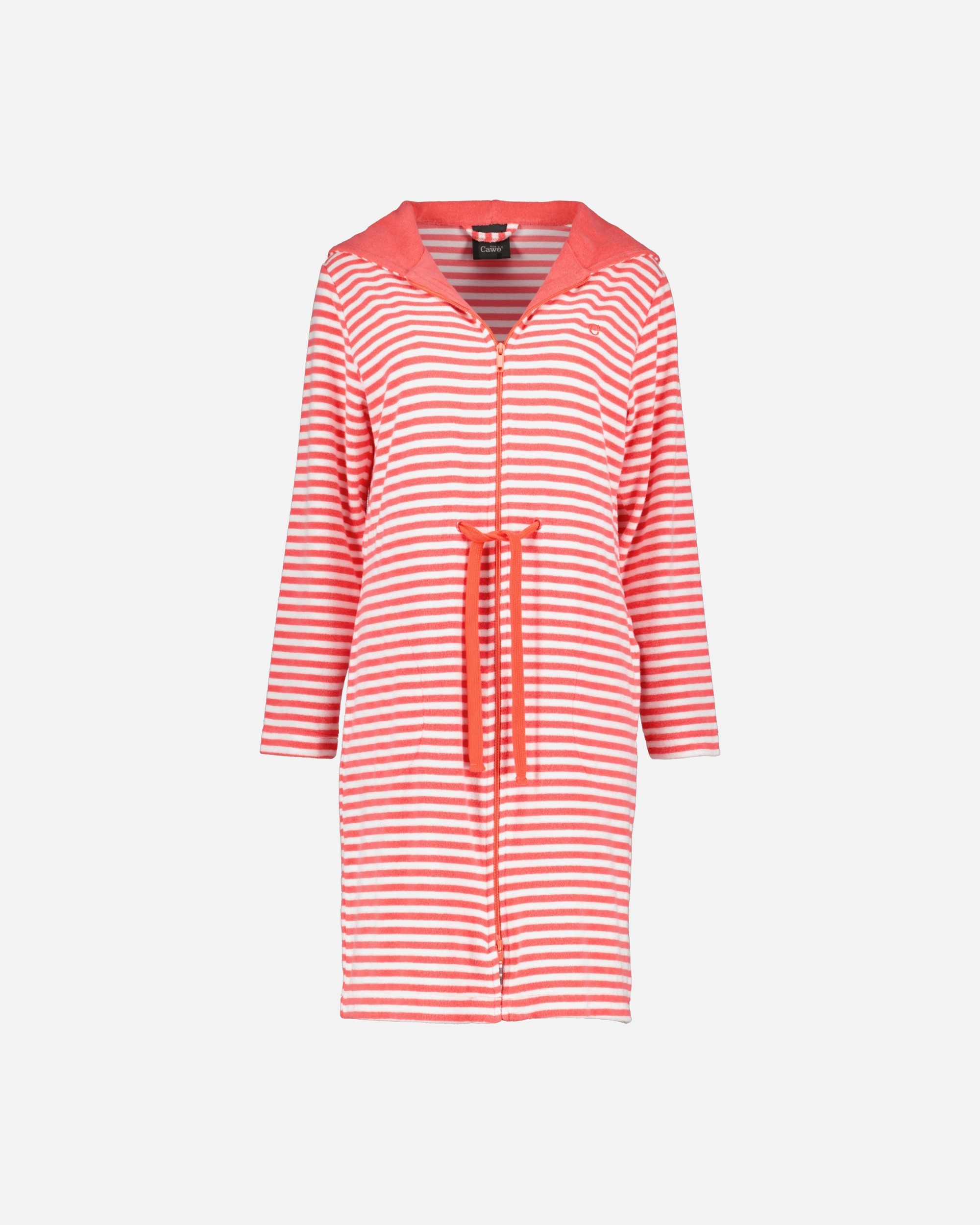 Bademantel für Weiblich Cawö Cawö Bademäntel Damen Kurzmantel mit Kapuze Campus 834 watermelon - 26 1 Stück
