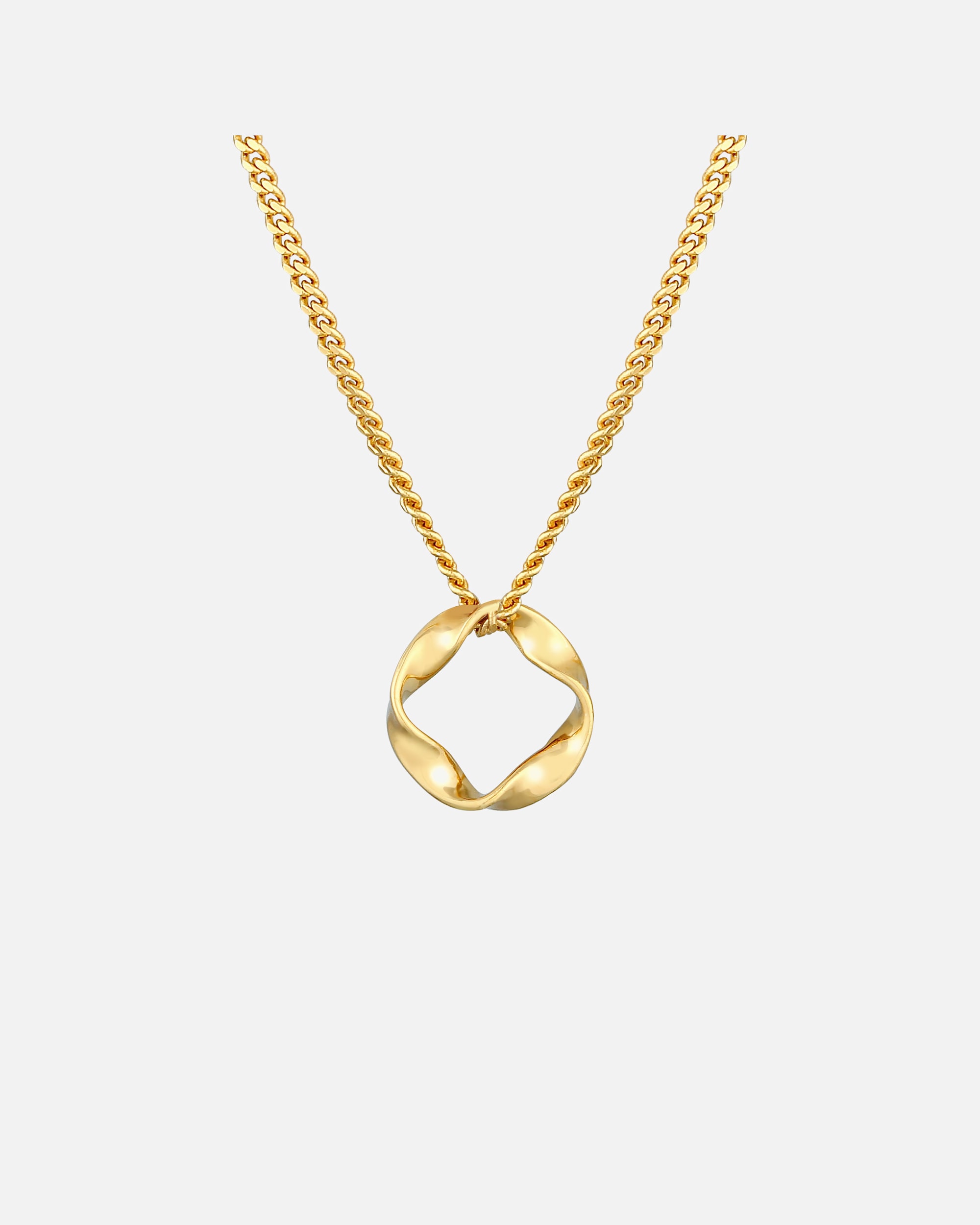 Halskette für Weiblich Elli PREMIUM Kreis Design Twisted Gedreht 585 Gelbgold 1 Stück