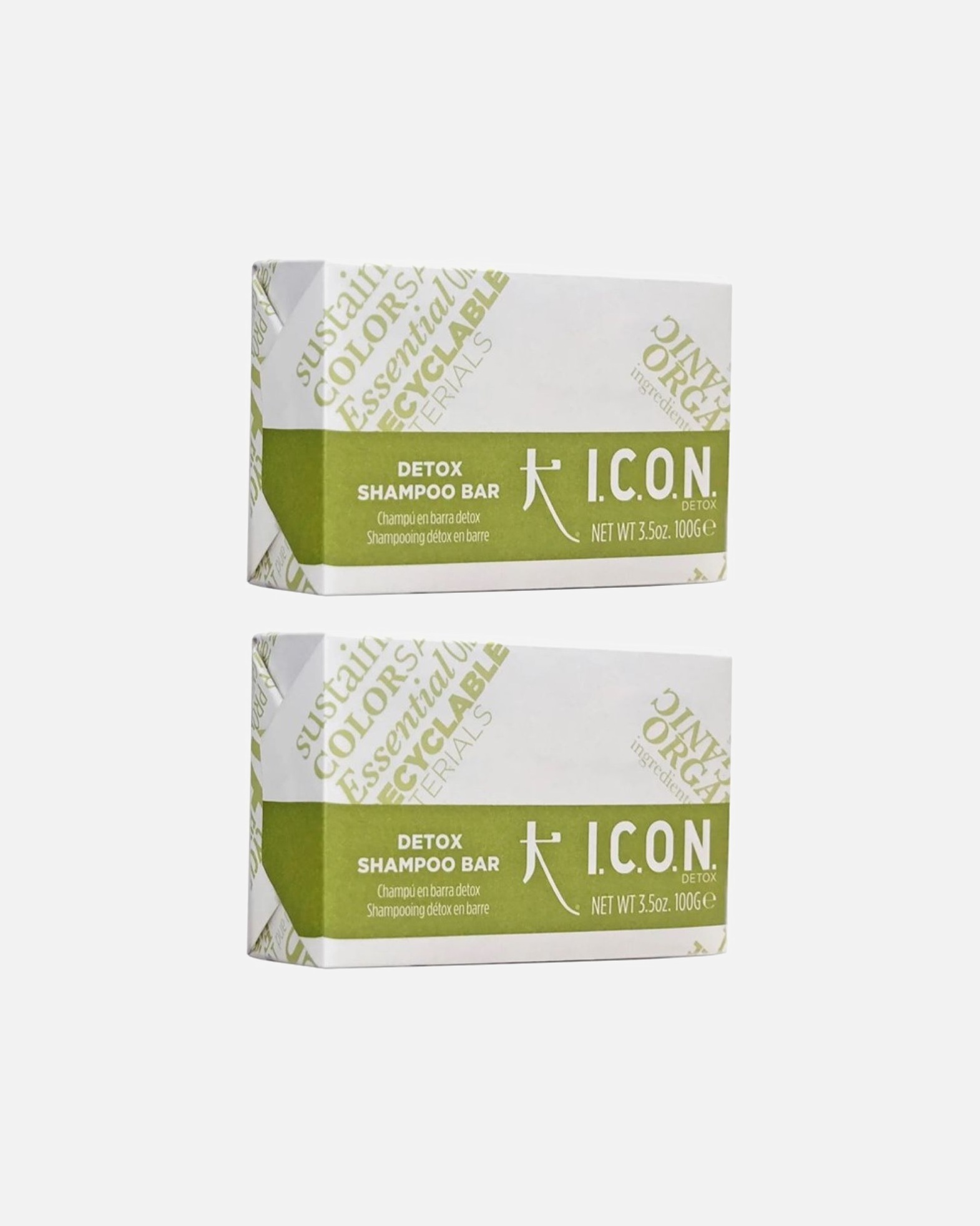 Shampoo für Weiblich ICON DETOX SHAMPOO BAR festes Shampoo 2er Set 1 Stück