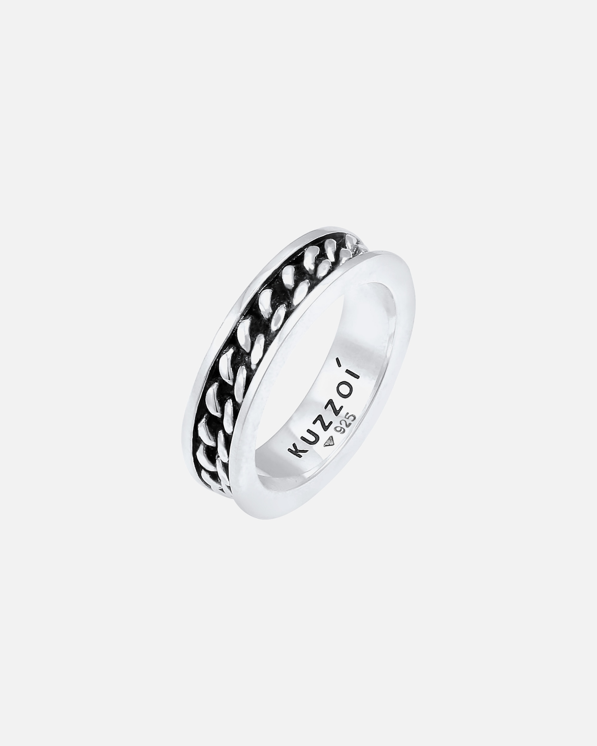 Ring für Männlich KUZZOI Herren Bandring Panzer Design Trend 925 Silber 1 Stück