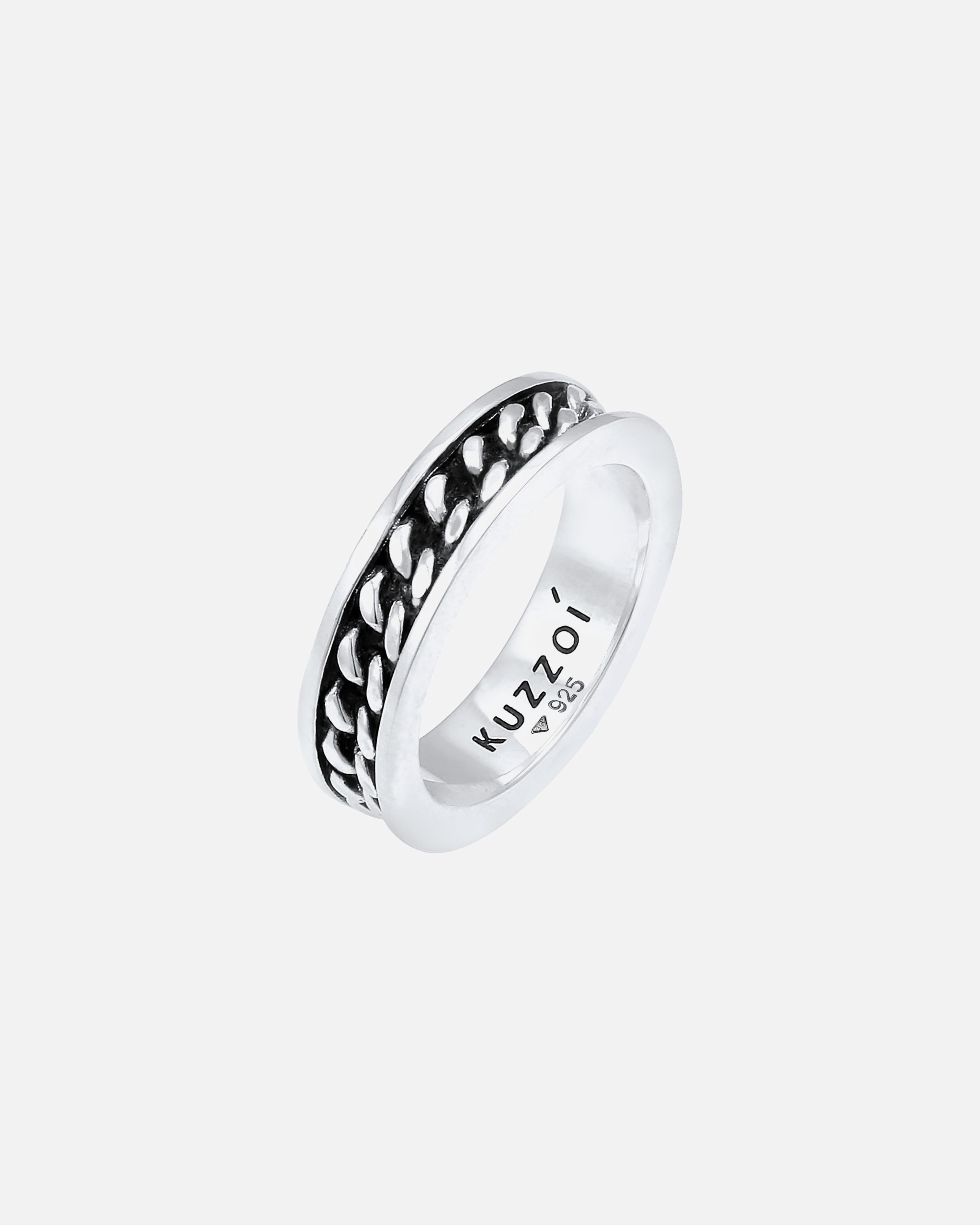 Ring für Männlich KUZZOI Herren Bandring Panzer Design Trend 925 Silber 1 Stück