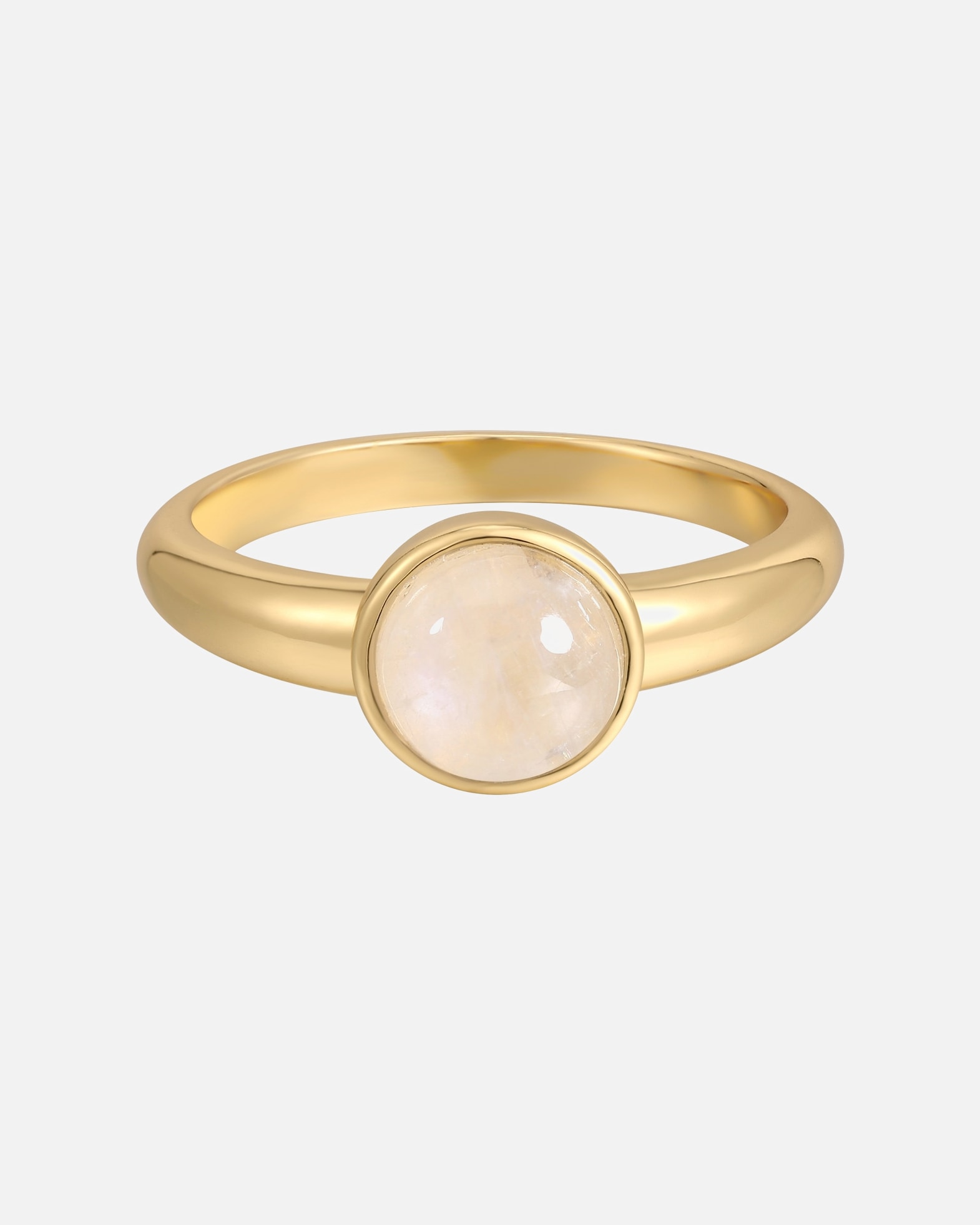 Ring für Weiblich Rafaela Donata Ring aus Sterling Silber in Gelbgold mit Mondstein 60