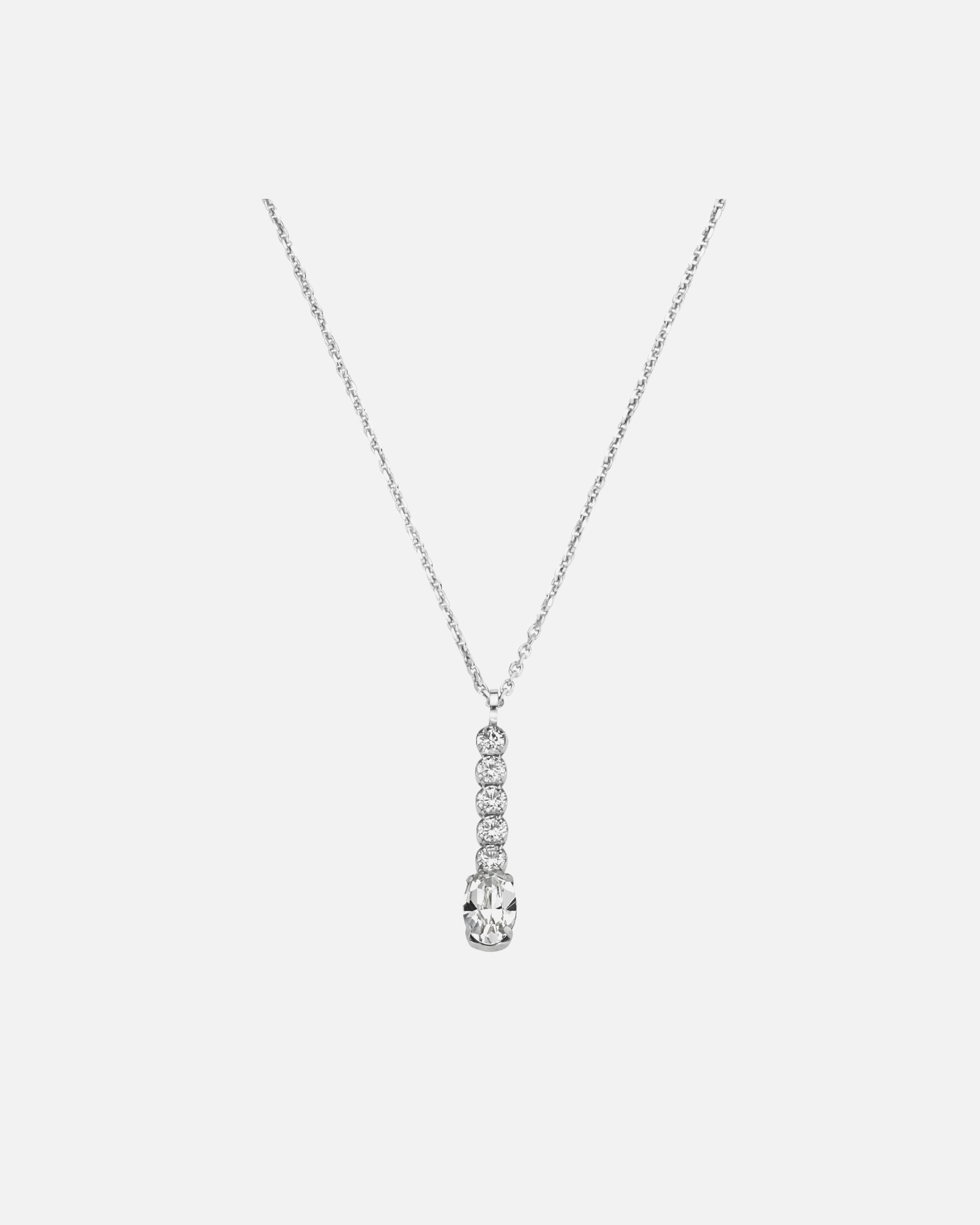 Halskette für Unisex Kette Anhänger mit Kristallsteinen, Silber 925 45 cm