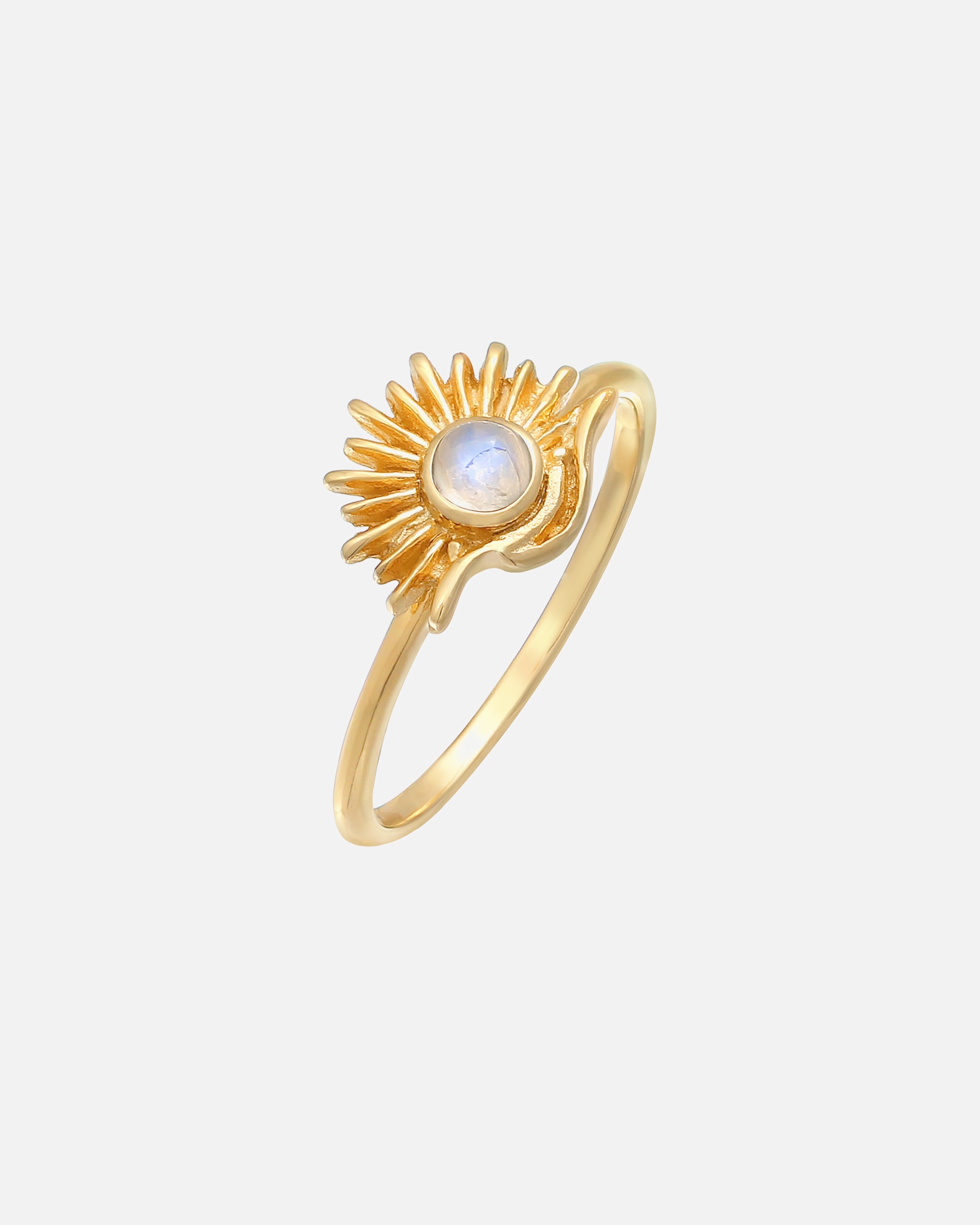 Ring für Weiblich Elli Elli Ring Mondstein Sonne Astro Boho Style 925 Silber 52