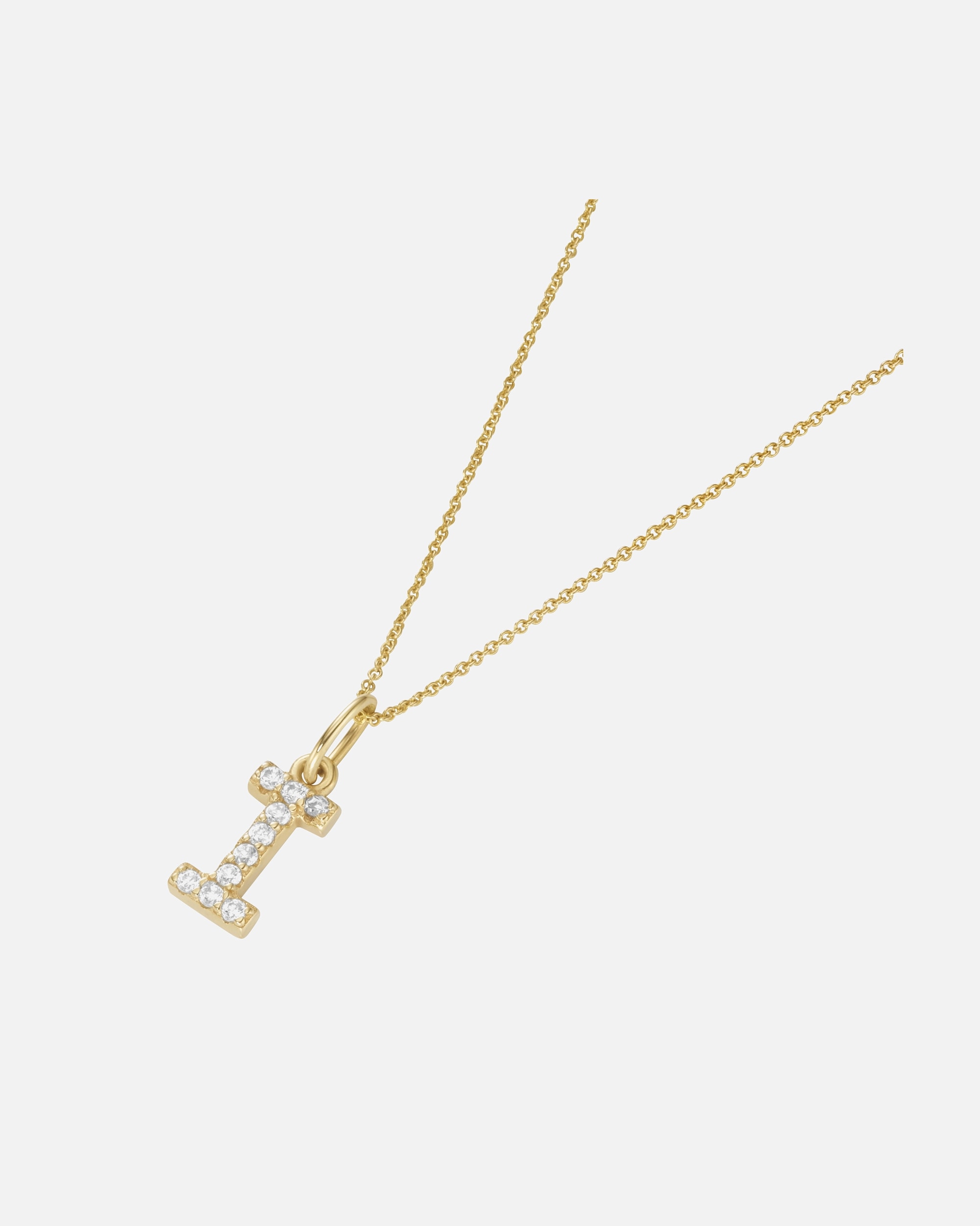 Halskette für Weiblich Luigi Merano Kette Anhänger Buchstabe I mit Zirkonia, Gold 375 45 cm