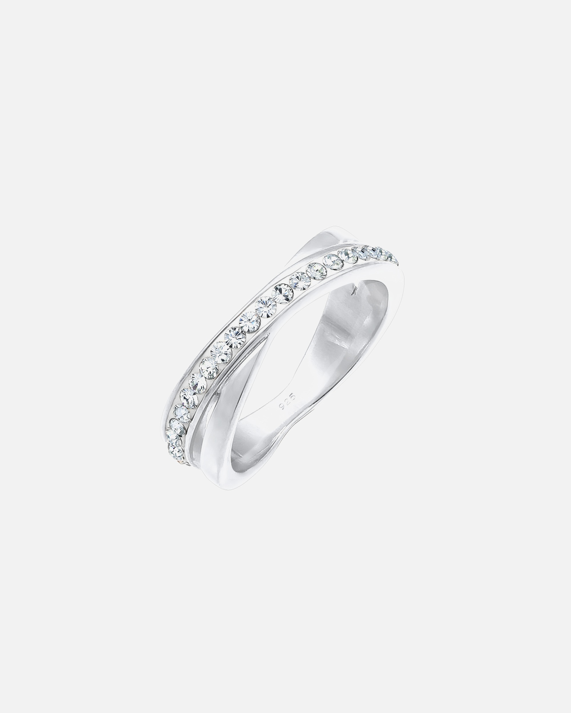 Ring für Weiblich Elli Wickelring Edel 925 Silber, mit Kristallen von Swarovski® 62