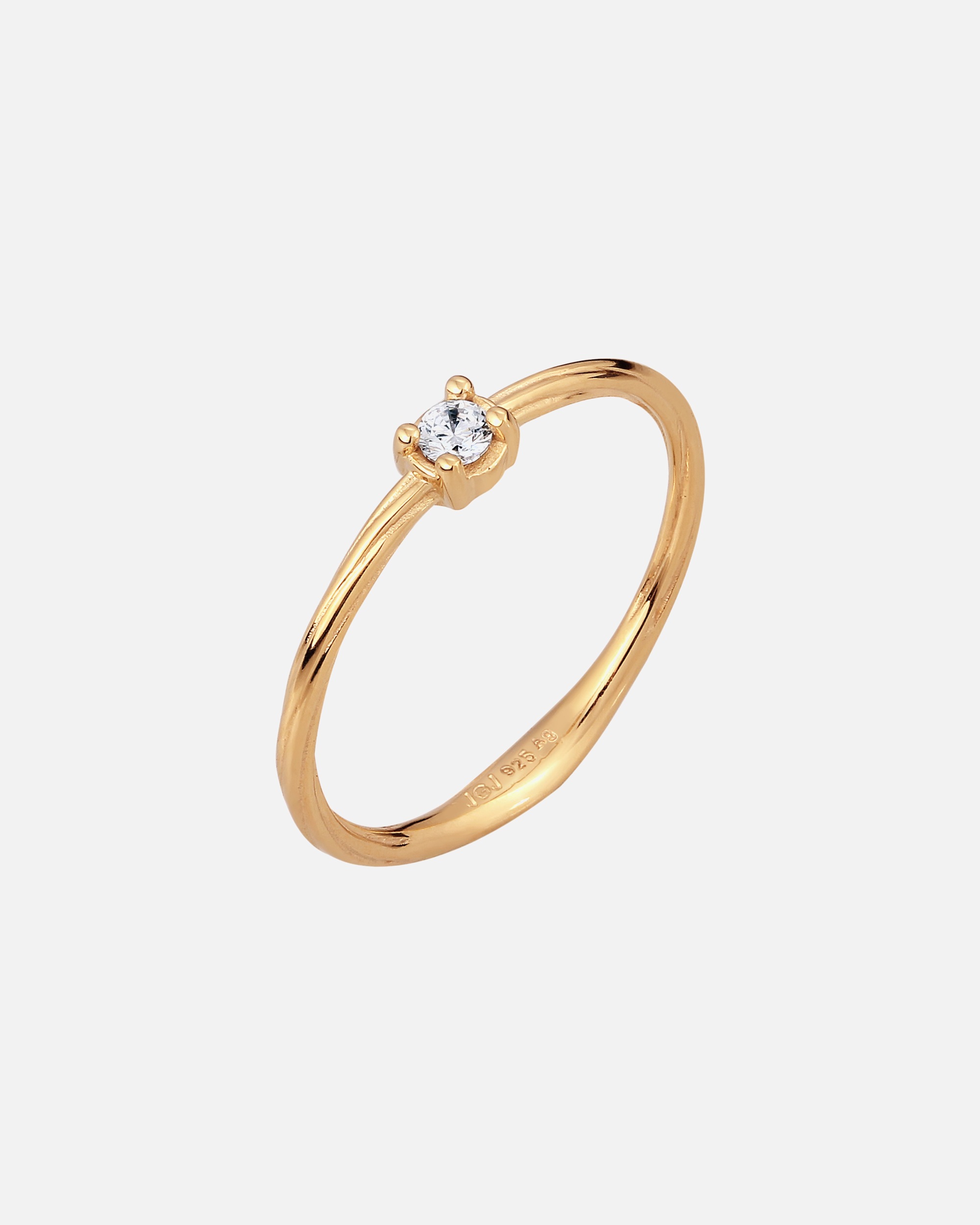 Ring für Weiblich Elli DIAMONDS Solitär Diamant Weiß Brillantschliff (0.06 ct) 925 Sterling Silber 52