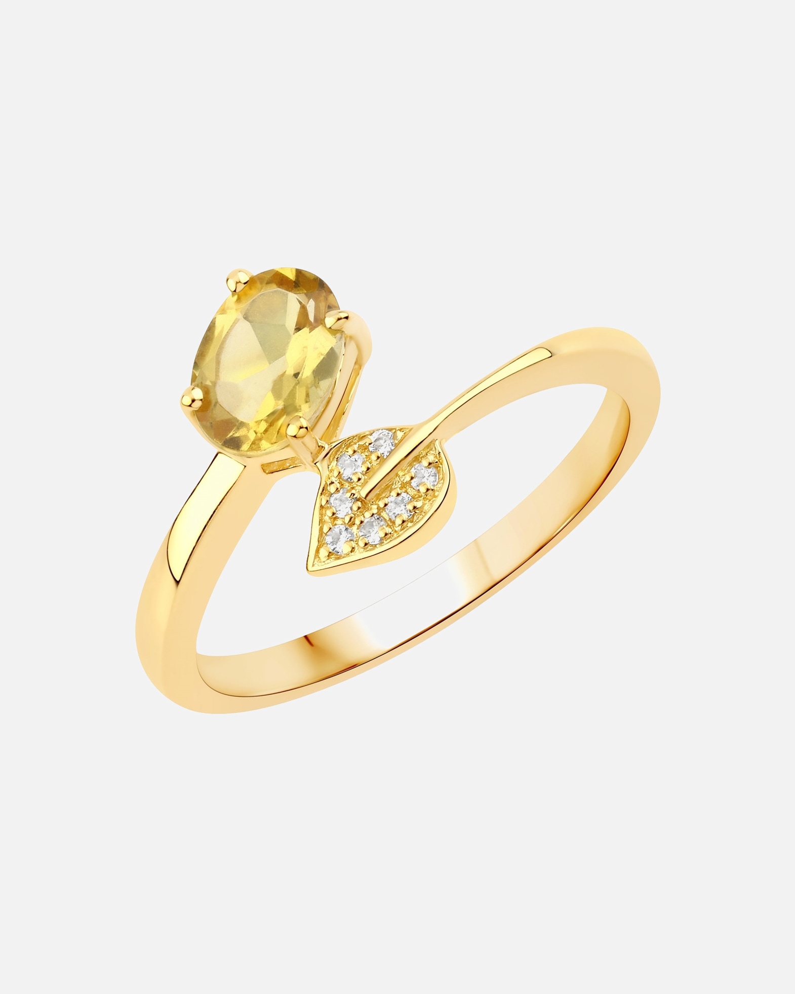 Ring für Weiblich Rafaela Donata Ring Sterling Silber Beryll in Gelbgold 50