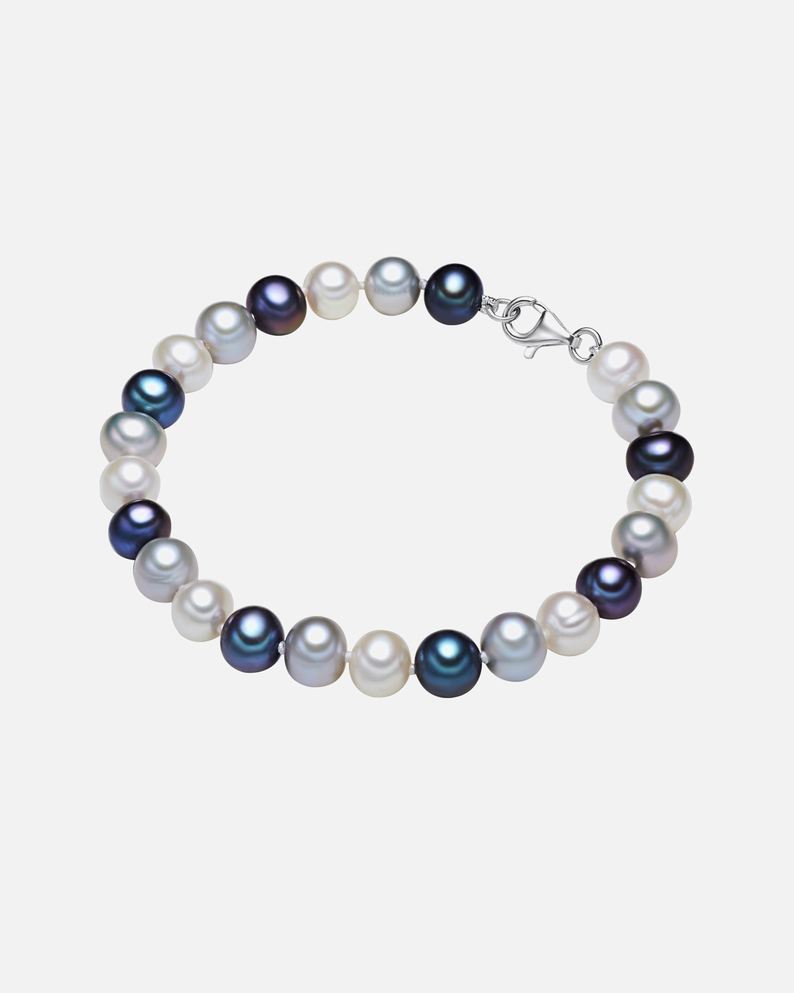 Armband für Weiblich Valero Pearls Perlen-Armband aus Sterling Silber in silber mit Süßwasser-Zuchtperle 1 Stück