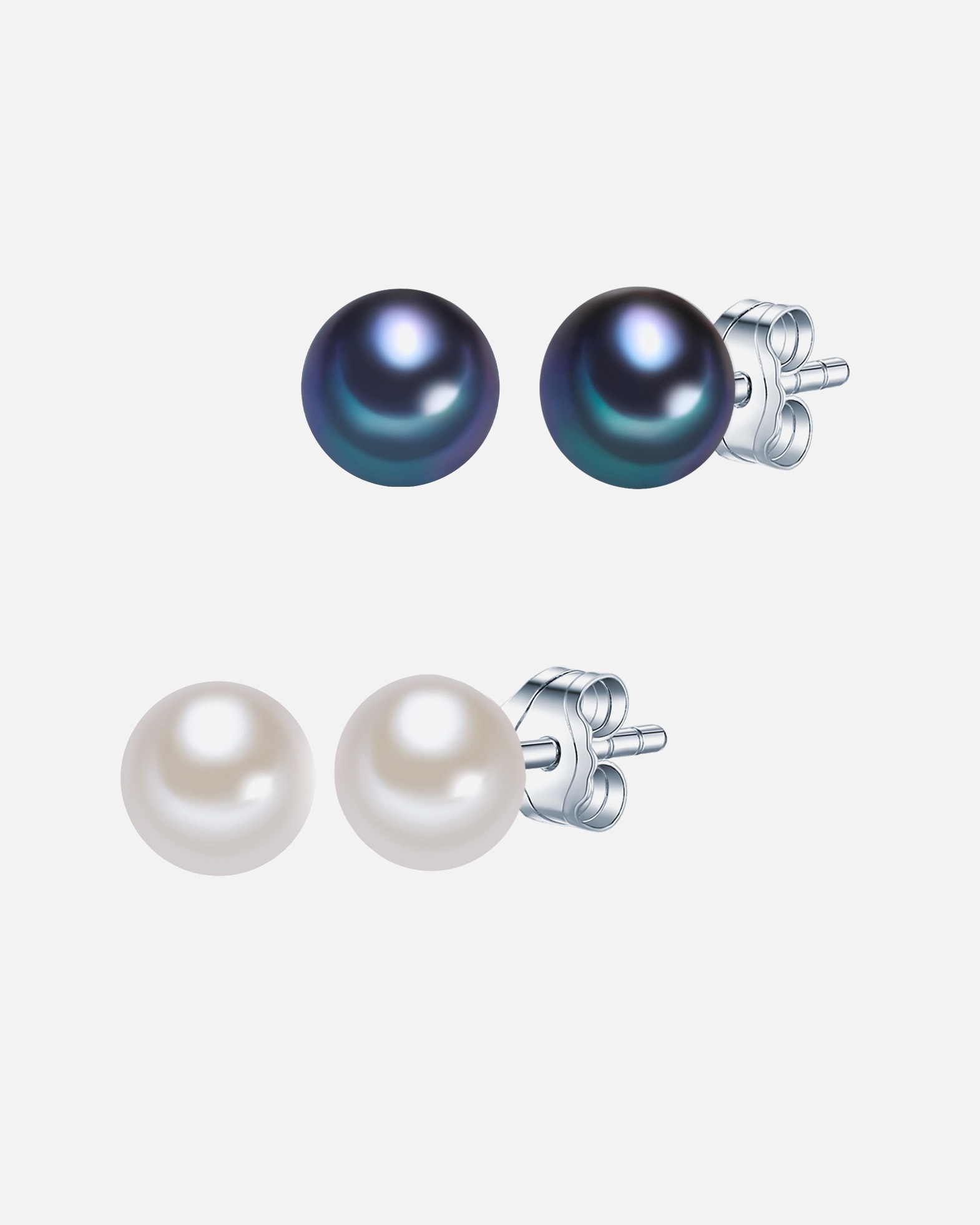 Ohrringe für Weiblich Valero Pearls Perlen-Ohrstecker Sterling Silber Süßwasser-Zuchtperle in Silber 1 Stück